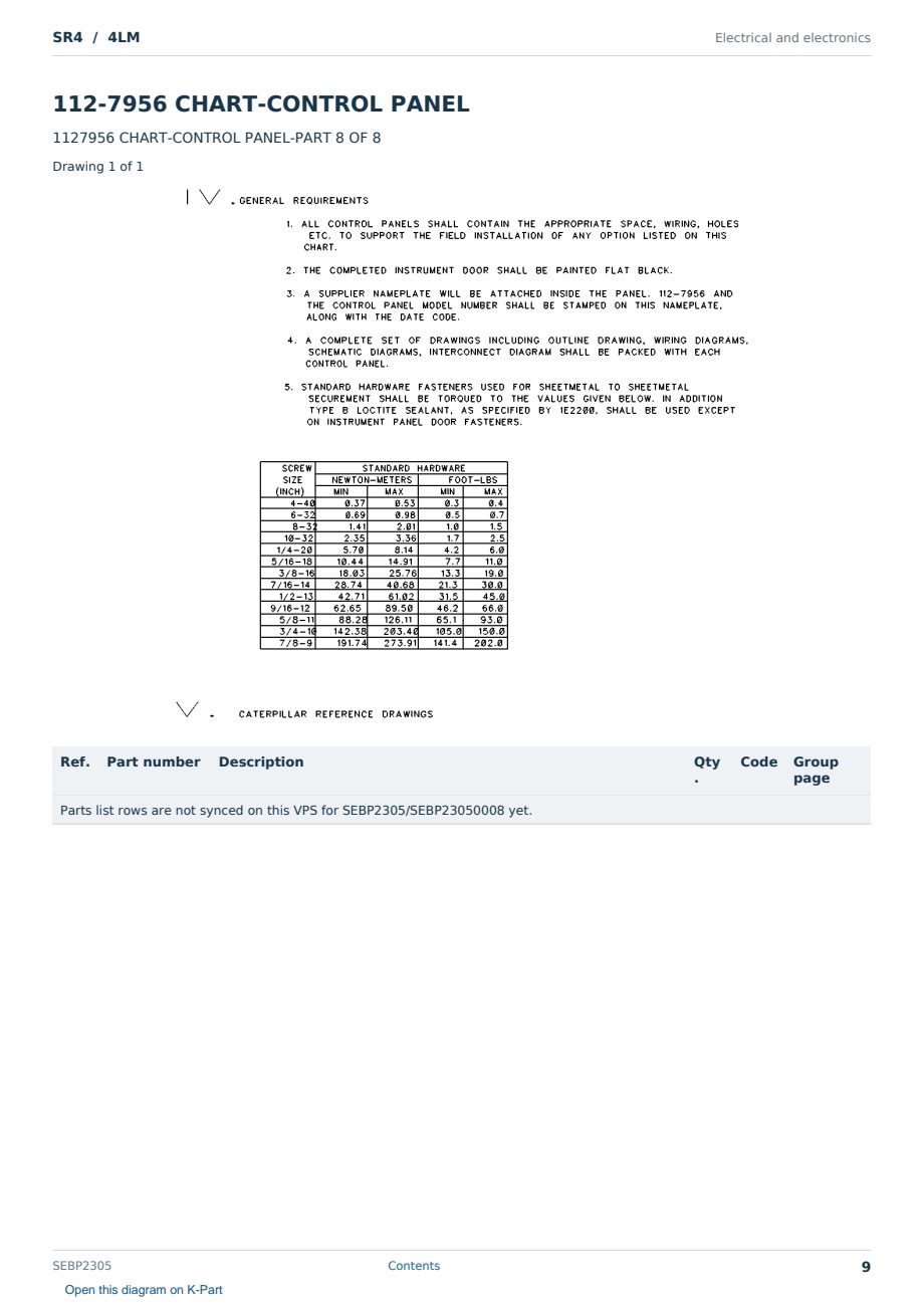 Caterpillar SR4 S/N 4LM Partsbook SEBP2305 (English) - sample page 9 of 10 Caterpillar SR4 S/N 4LM Partsbook SEBP2305 (English) - sample page 9 of 10