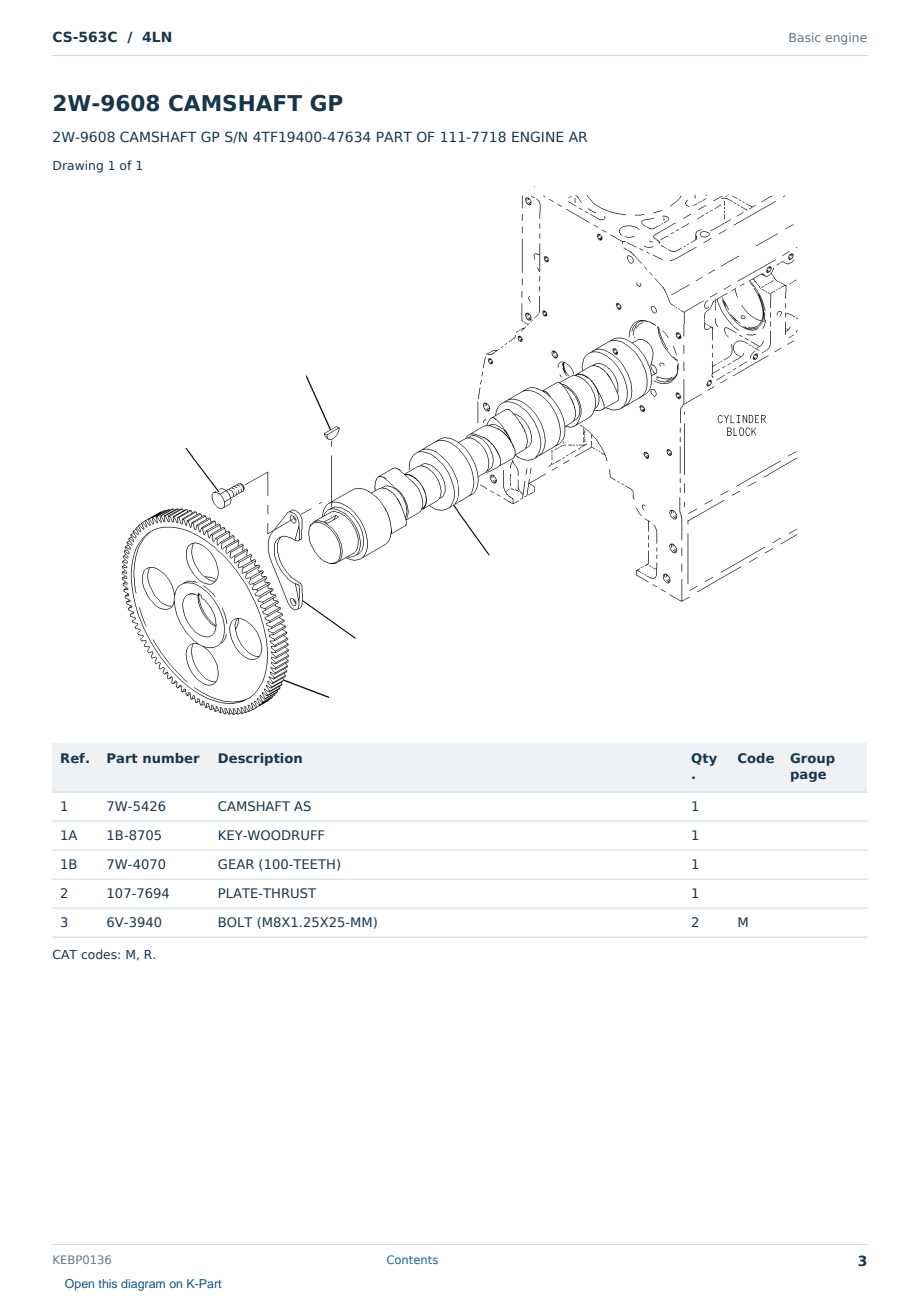 Caterpillar CS-563C S/N 4LN Partsbook KEBP0136 (English) - sample page 3 of 10 Caterpillar CS-563C S/N 4LN Partsbook KEBP0136 (English) - sample page 3 of 10
