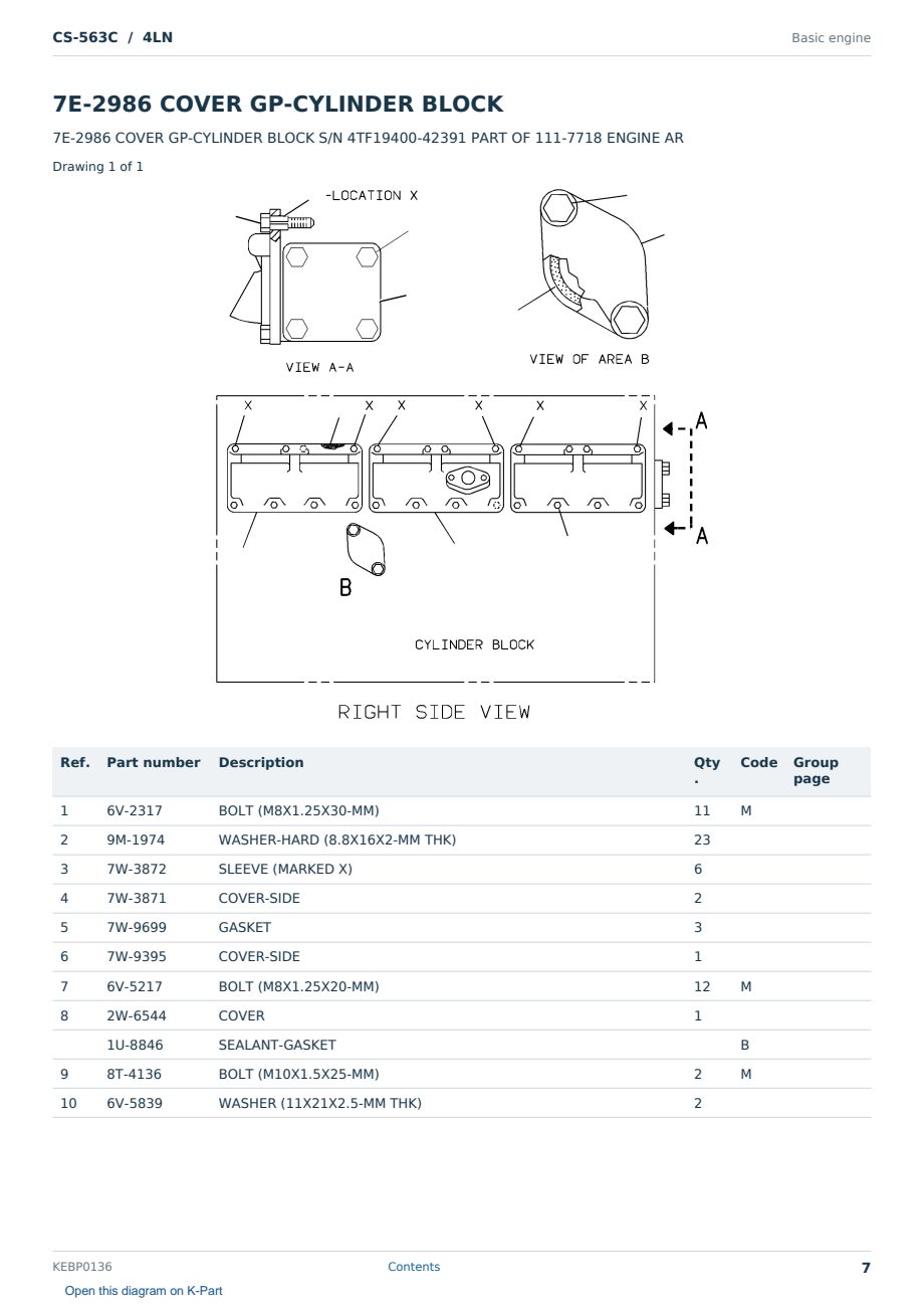 Caterpillar CS-563C S/N 4LN Partsbook KEBP0136 (English) - sample page 7 of 10 Caterpillar CS-563C S/N 4LN Partsbook KEBP0136 (English) - sample page 7 of 10