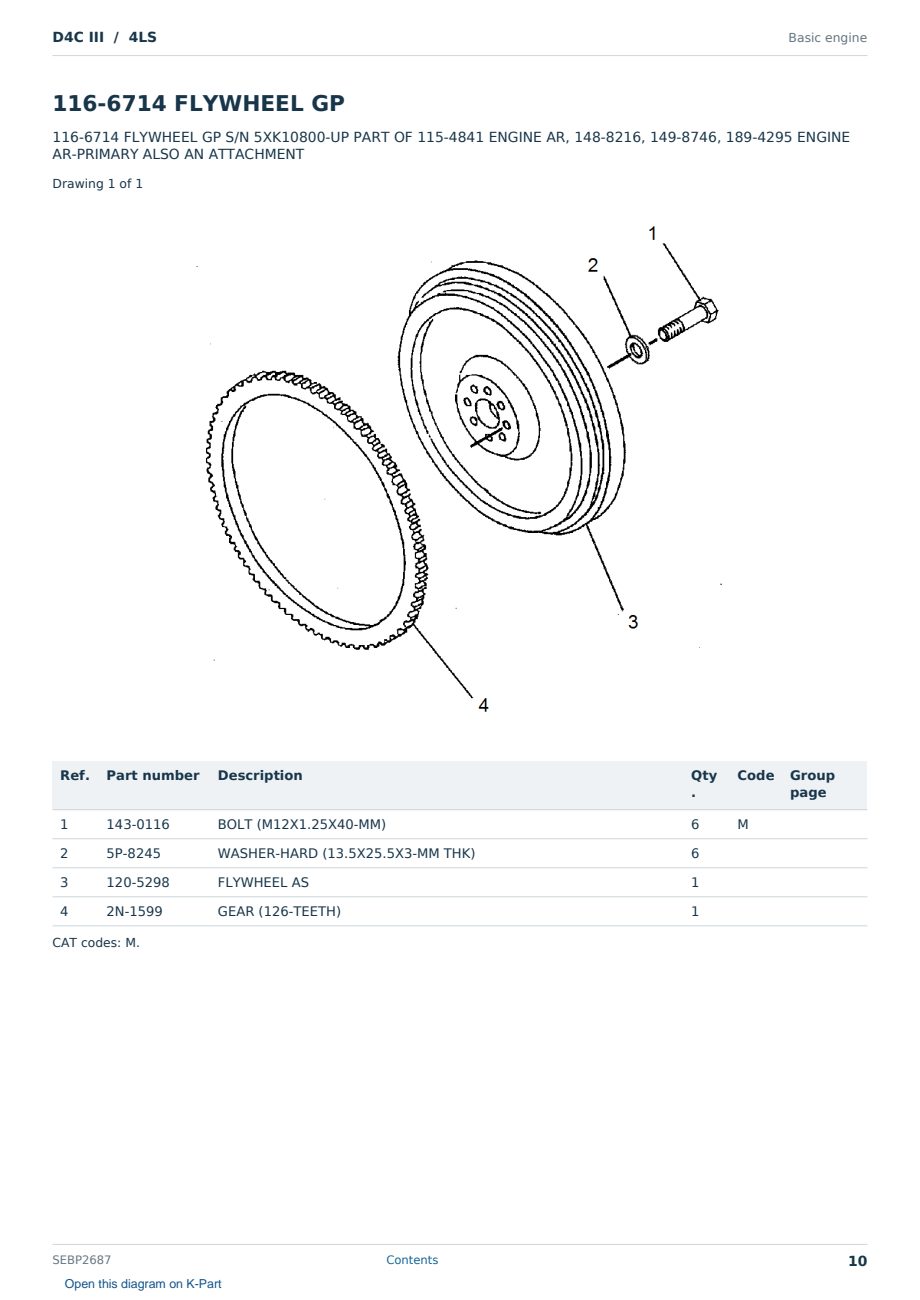 Caterpillar D4C III S/N 4LS Partsbook SEBP2687 (English) - sample page 10 of 10 Caterpillar D4C III S/N 4LS Partsbook SEBP2687 (English) - sample page 10 of 10