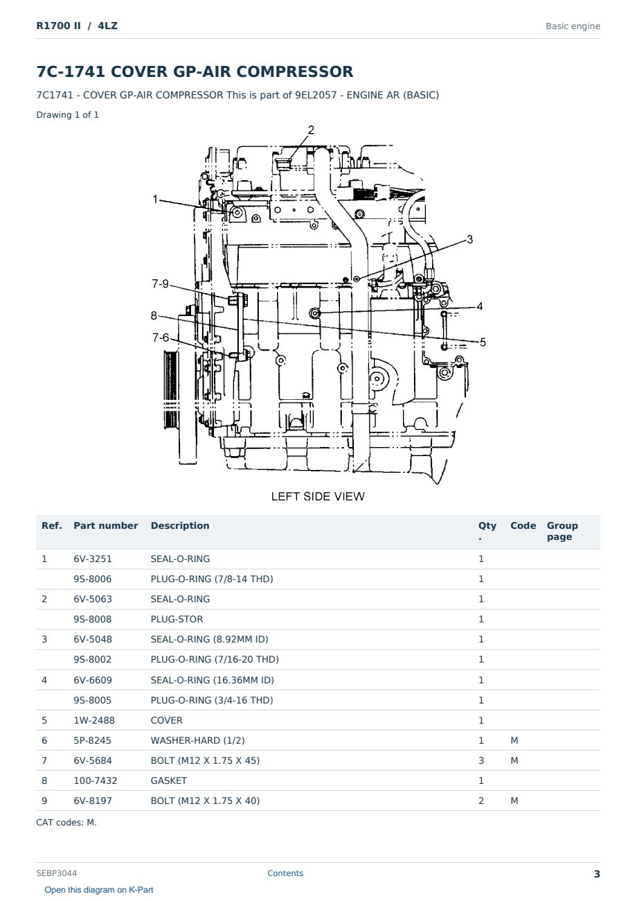 Caterpillar R1700 II S/N 4LZ Partsbook SEBP3044 (English) - sample page 3 of 10 Caterpillar R1700 II S/N 4LZ Partsbook SEBP3044 (English) - sample page 3 of 10