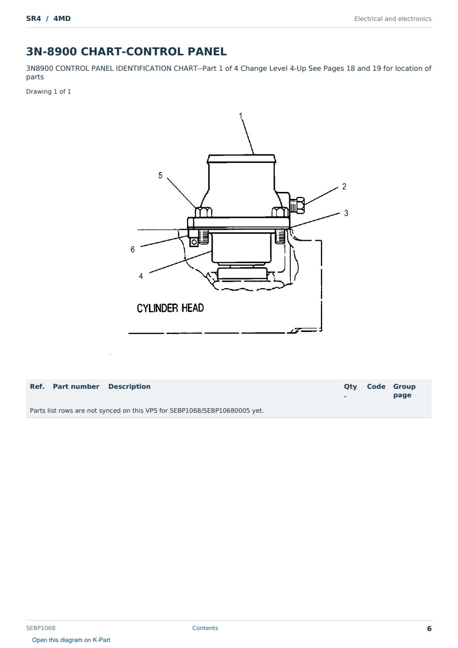 Caterpillar SR4 S/N 4MD Partsbook SEBP1068 (English) - sample page 6 of 10 Caterpillar SR4 S/N 4MD Partsbook SEBP1068 (English) - sample page 6 of 10