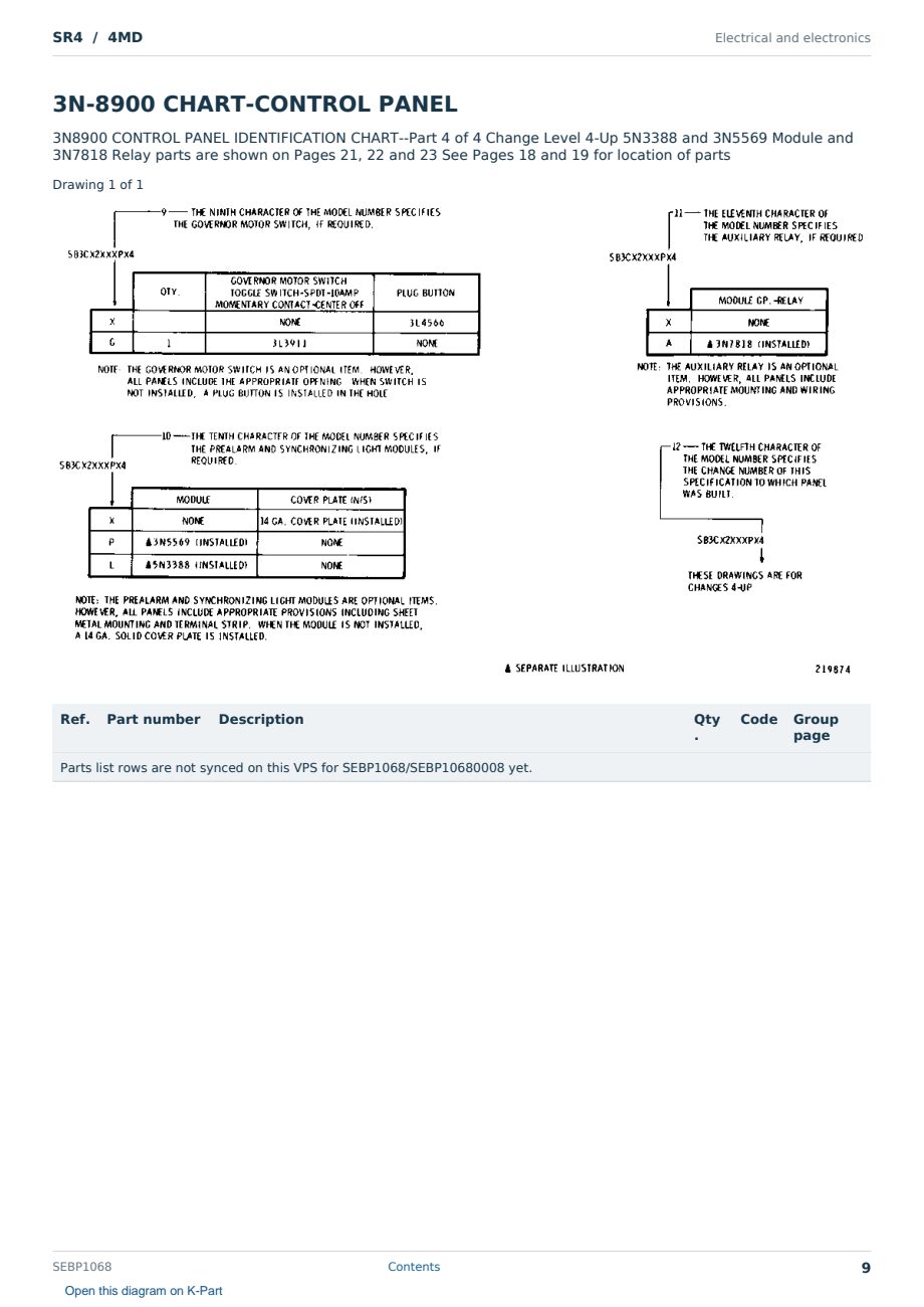 Caterpillar SR4 S/N 4MD Partsbook SEBP1068 (English) - sample page 9 of 10 Caterpillar SR4 S/N 4MD Partsbook SEBP1068 (English) - sample page 9 of 10
