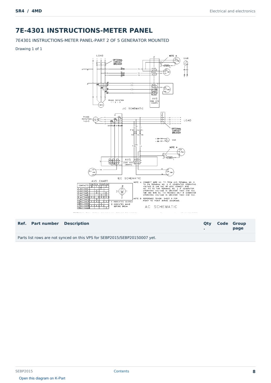 Caterpillar SR4 S/N 4MD Partsbook SEBP2015 (English) - sample page 8 of 10 Caterpillar SR4 S/N 4MD Partsbook SEBP2015 (English) - sample page 8 of 10