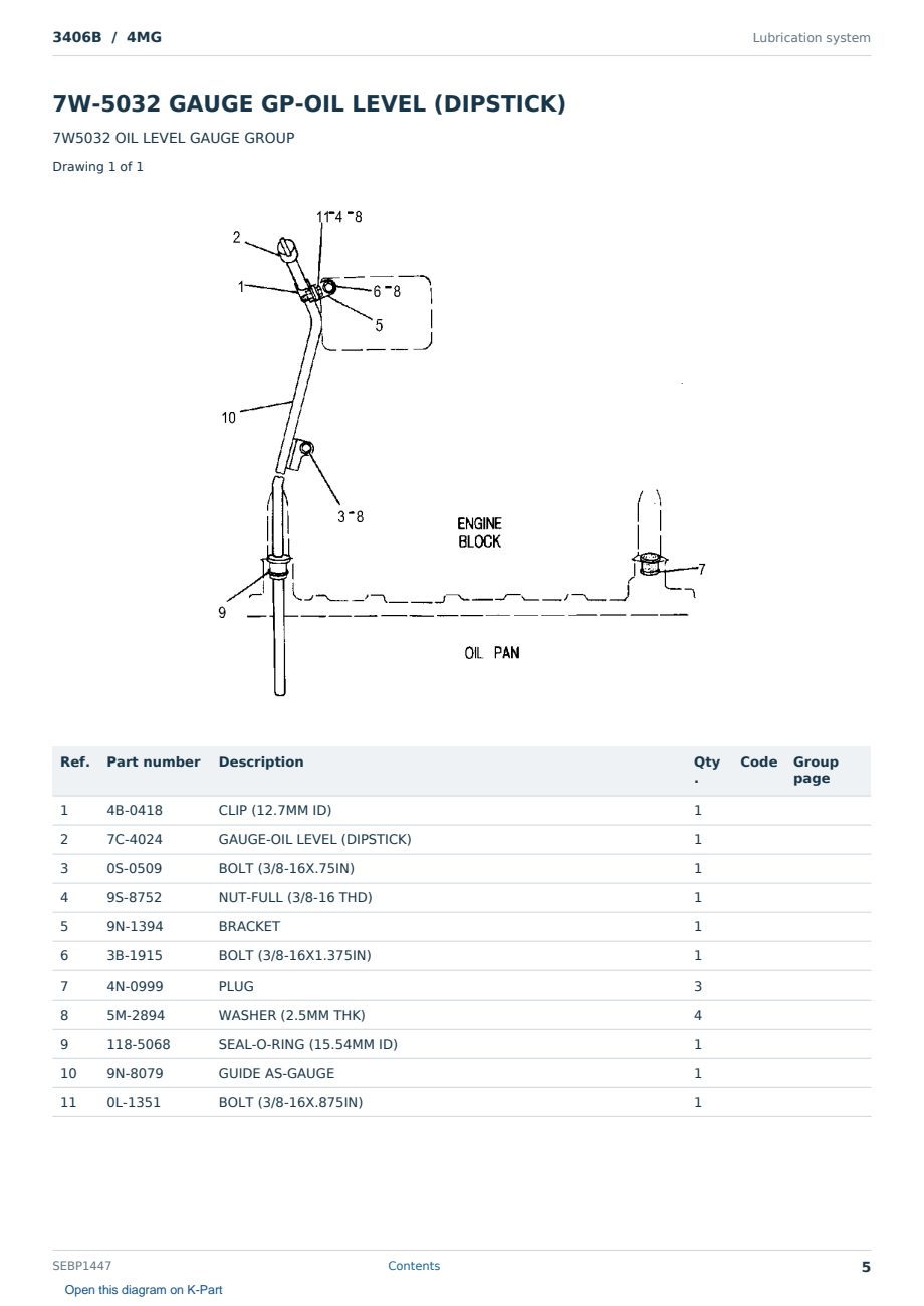 Caterpillar 3406B S/N 4MG Partsbook SEBP1447 (English) - sample page 5 of 10 Caterpillar 3406B S/N 4MG Partsbook SEBP1447 (English) - sample page 5 of 10