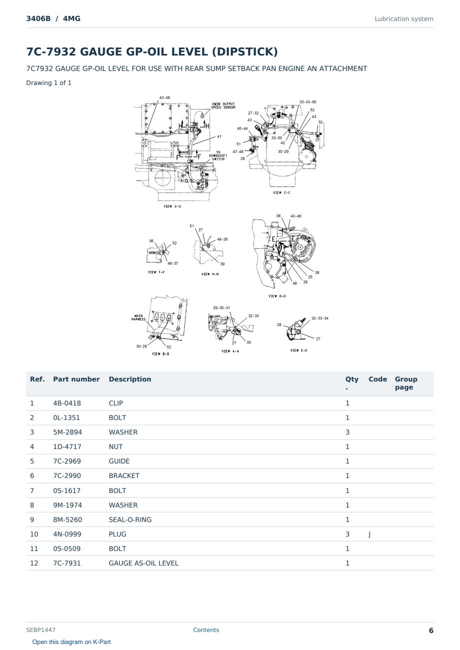 Caterpillar 3406B S/N 4MG Partsbook SEBP1447 (English) - sample page 6 of 10 Caterpillar 3406B S/N 4MG Partsbook SEBP1447 (English) - sample page 6 of 10