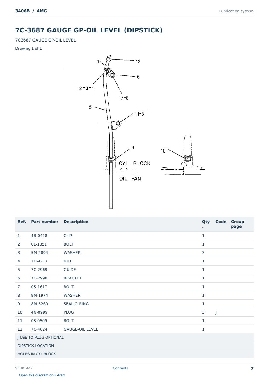 Caterpillar 3406B S/N 4MG Partsbook SEBP1447 (English) - sample page 7 of 10 Caterpillar 3406B S/N 4MG Partsbook SEBP1447 (English) - sample page 7 of 10