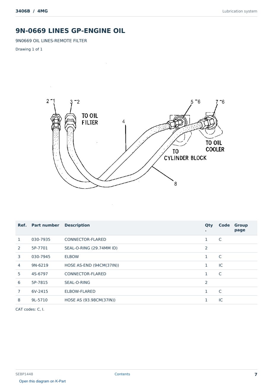 Caterpillar 3406B S/N 4MG Partsbook SEBP1448 (English) - sample page 7 of 10 Caterpillar 3406B S/N 4MG Partsbook SEBP1448 (English) - sample page 7 of 10
