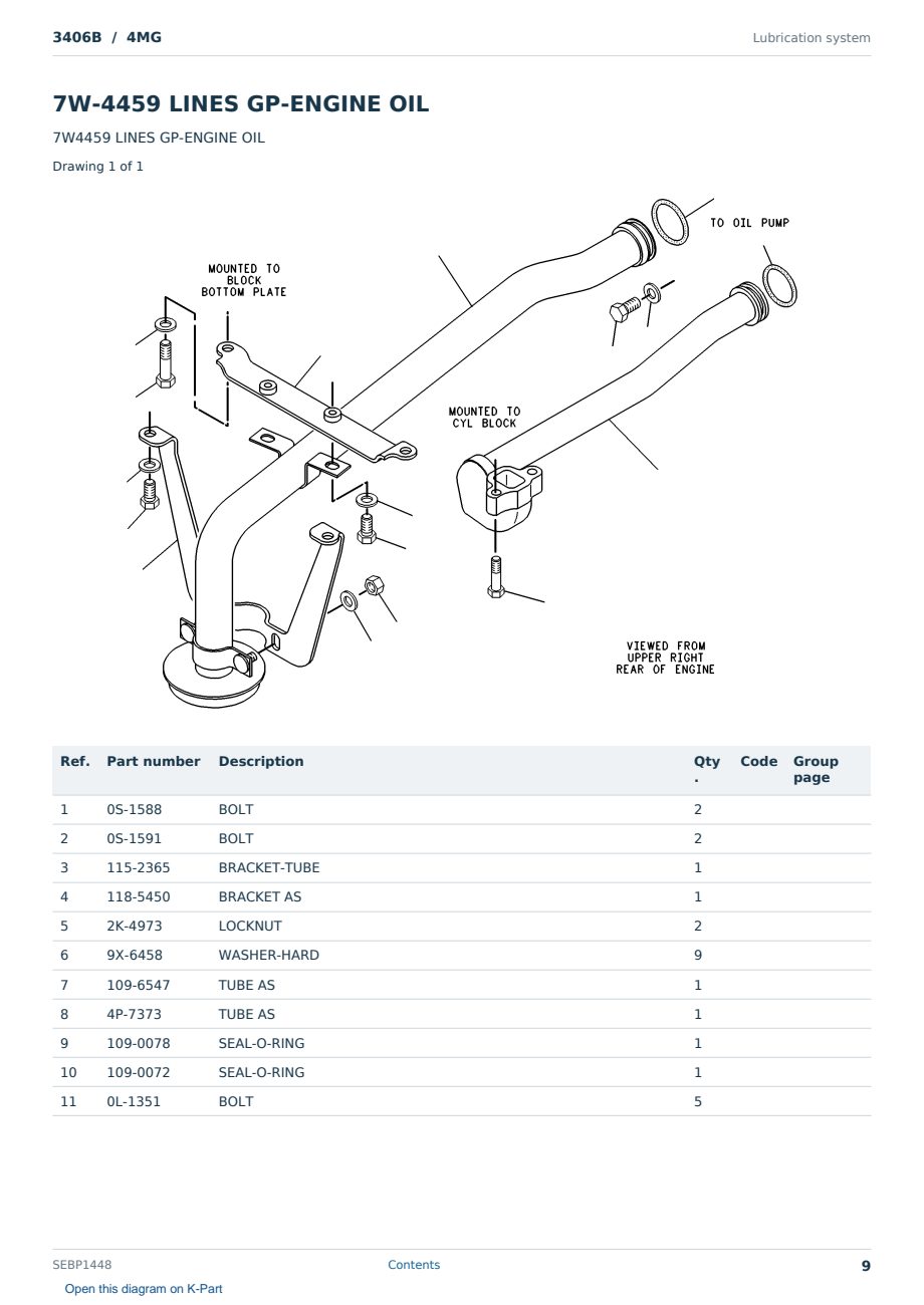 Caterpillar 3406B S/N 4MG Partsbook SEBP1448 (English) - sample page 9 of 10 Caterpillar 3406B S/N 4MG Partsbook SEBP1448 (English) - sample page 9 of 10