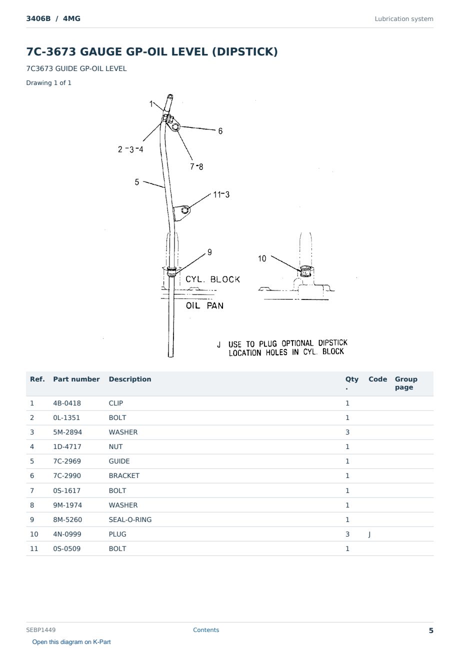 Caterpillar 3406B S/N 4MG Partsbook SEBP1449 (English) - sample page 5 of 10 Caterpillar 3406B S/N 4MG Partsbook SEBP1449 (English) - sample page 5 of 10