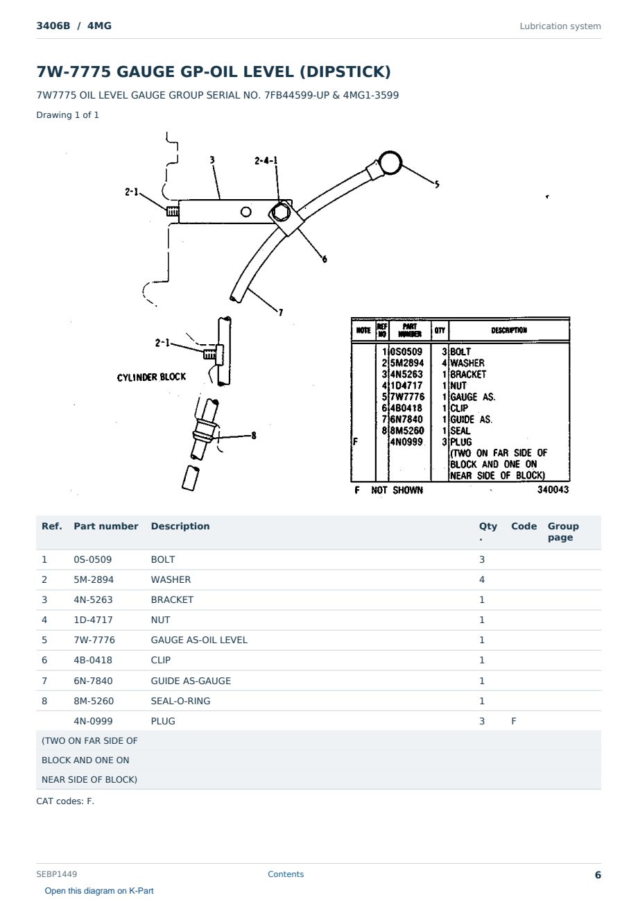Caterpillar 3406B S/N 4MG Partsbook SEBP1449 (English) - sample page 6 of 10 Caterpillar 3406B S/N 4MG Partsbook SEBP1449 (English) - sample page 6 of 10