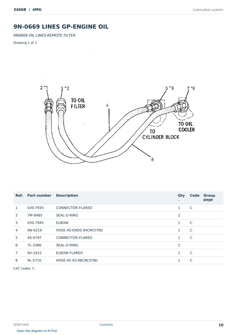 Caterpillar 3406B S/N 4MG Partsbook SEBP1449 (English) - sample page 10 of 10 Caterpillar 3406B S/N 4MG Partsbook SEBP1449 (English) - sample page 10 of 10
