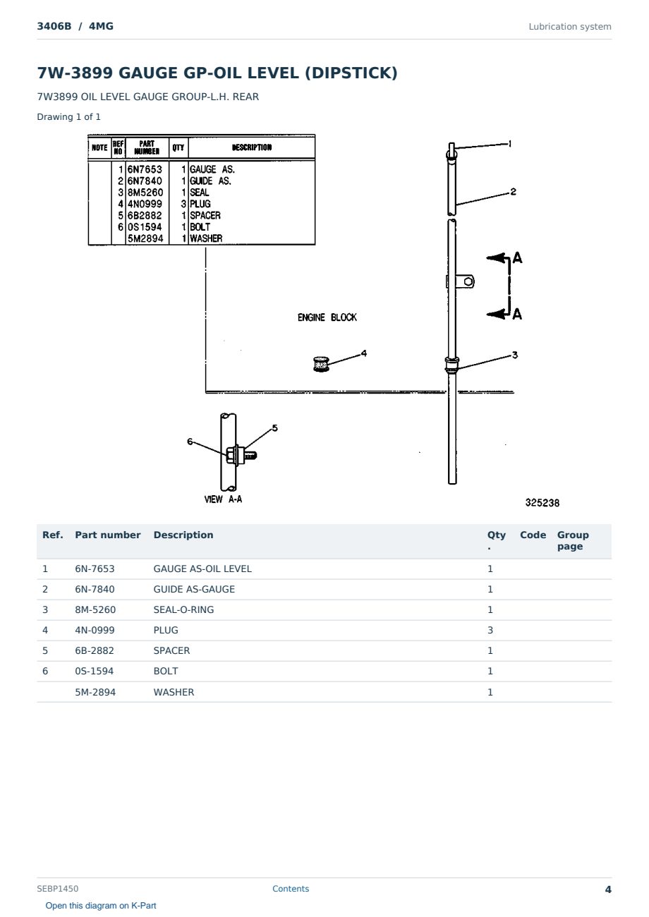 Caterpillar 3406B S/N 4MG Partsbook SEBP1450 (English) - sample page 4 of 10 Caterpillar 3406B S/N 4MG Partsbook SEBP1450 (English) - sample page 4 of 10