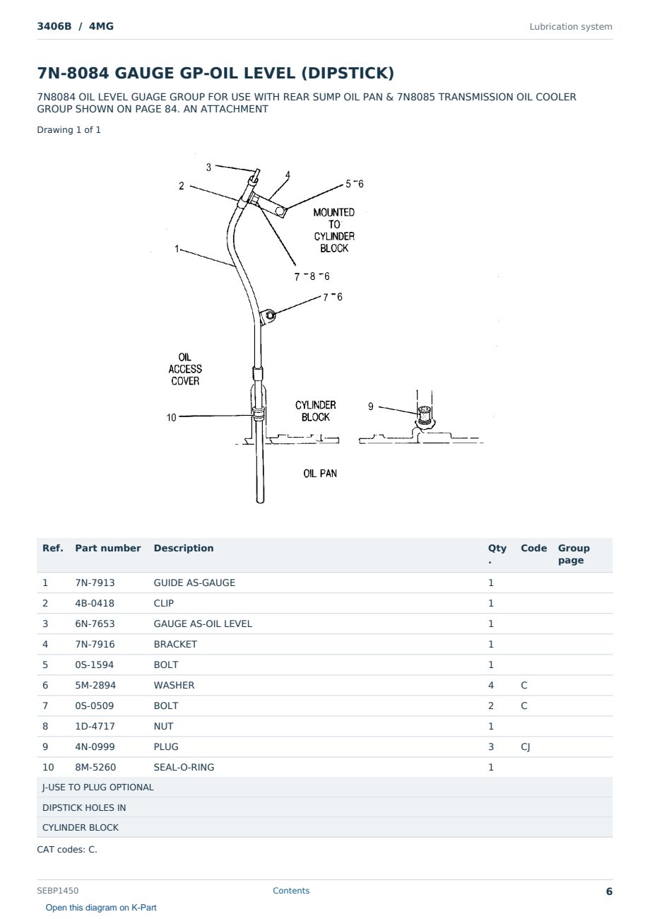 Caterpillar 3406B S/N 4MG Partsbook SEBP1450 (English) - sample page 6 of 10 Caterpillar 3406B S/N 4MG Partsbook SEBP1450 (English) - sample page 6 of 10