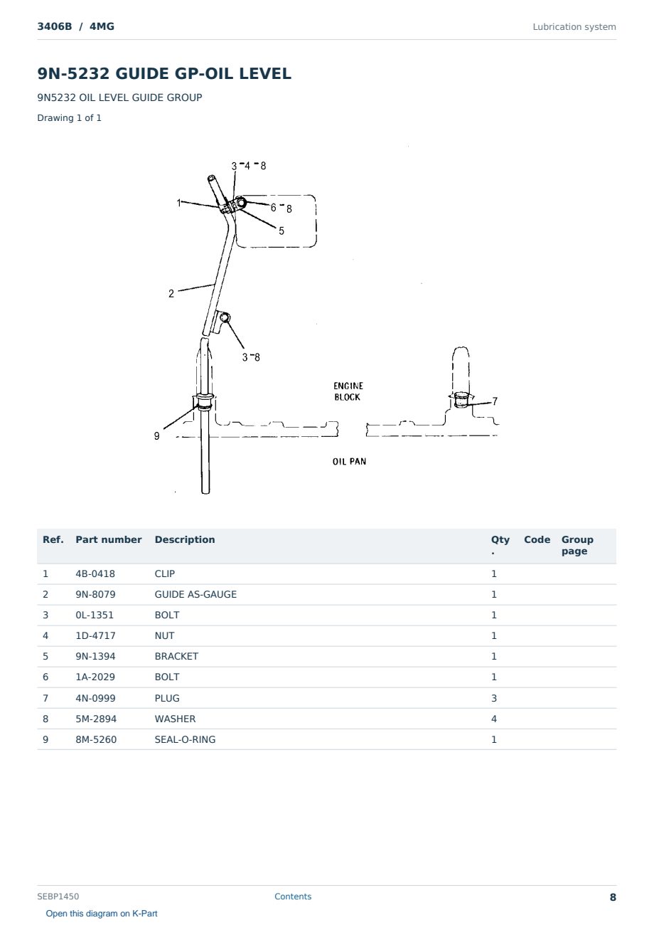 Caterpillar 3406B S/N 4MG Partsbook SEBP1450 (English) - sample page 8 of 10 Caterpillar 3406B S/N 4MG Partsbook SEBP1450 (English) - sample page 8 of 10