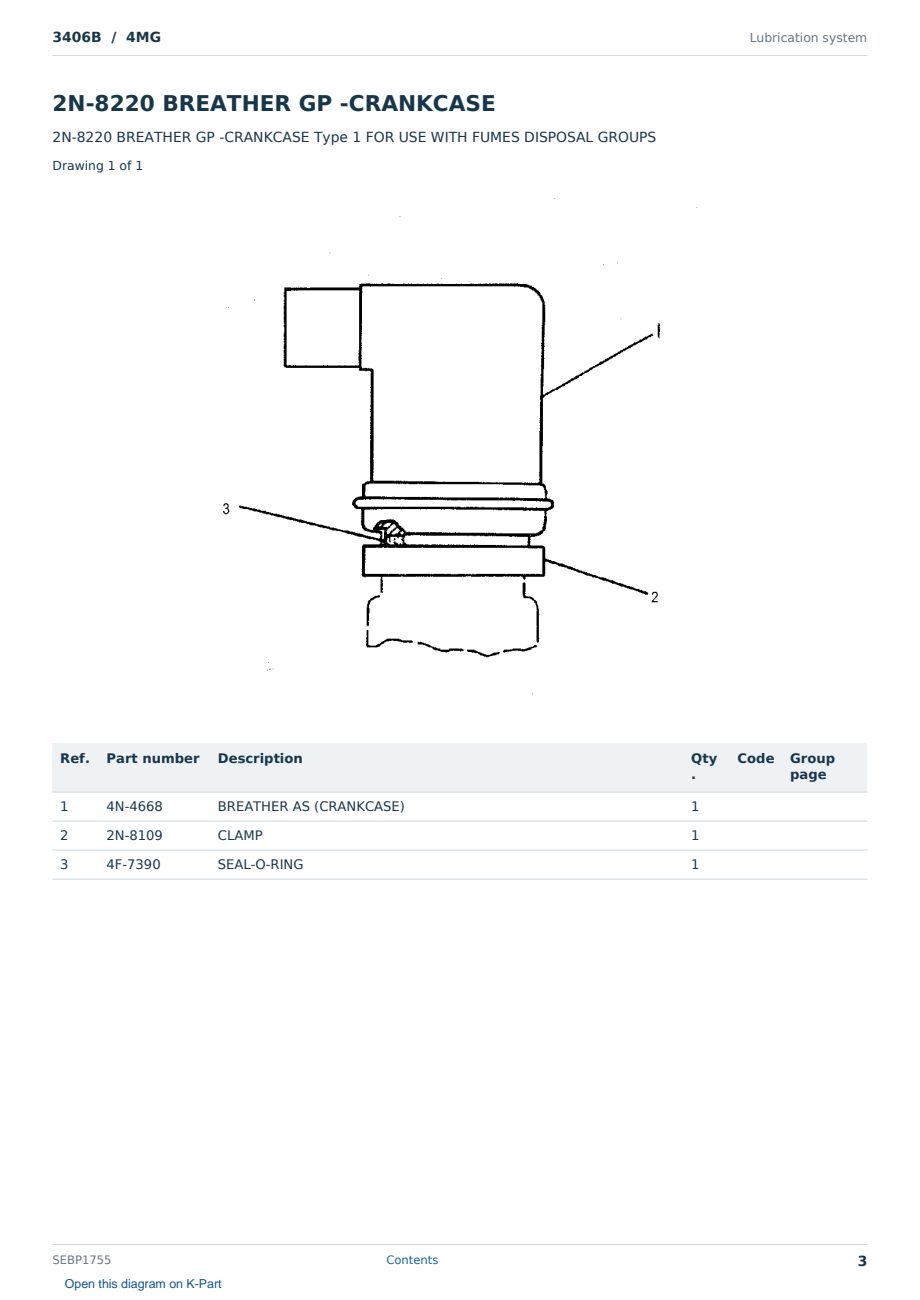 Caterpillar 3406B S/N 4MG Partsbook SEBP1755 (English) - sample page 3 of 10 Caterpillar 3406B S/N 4MG Partsbook SEBP1755 (English) - sample page 3 of 10