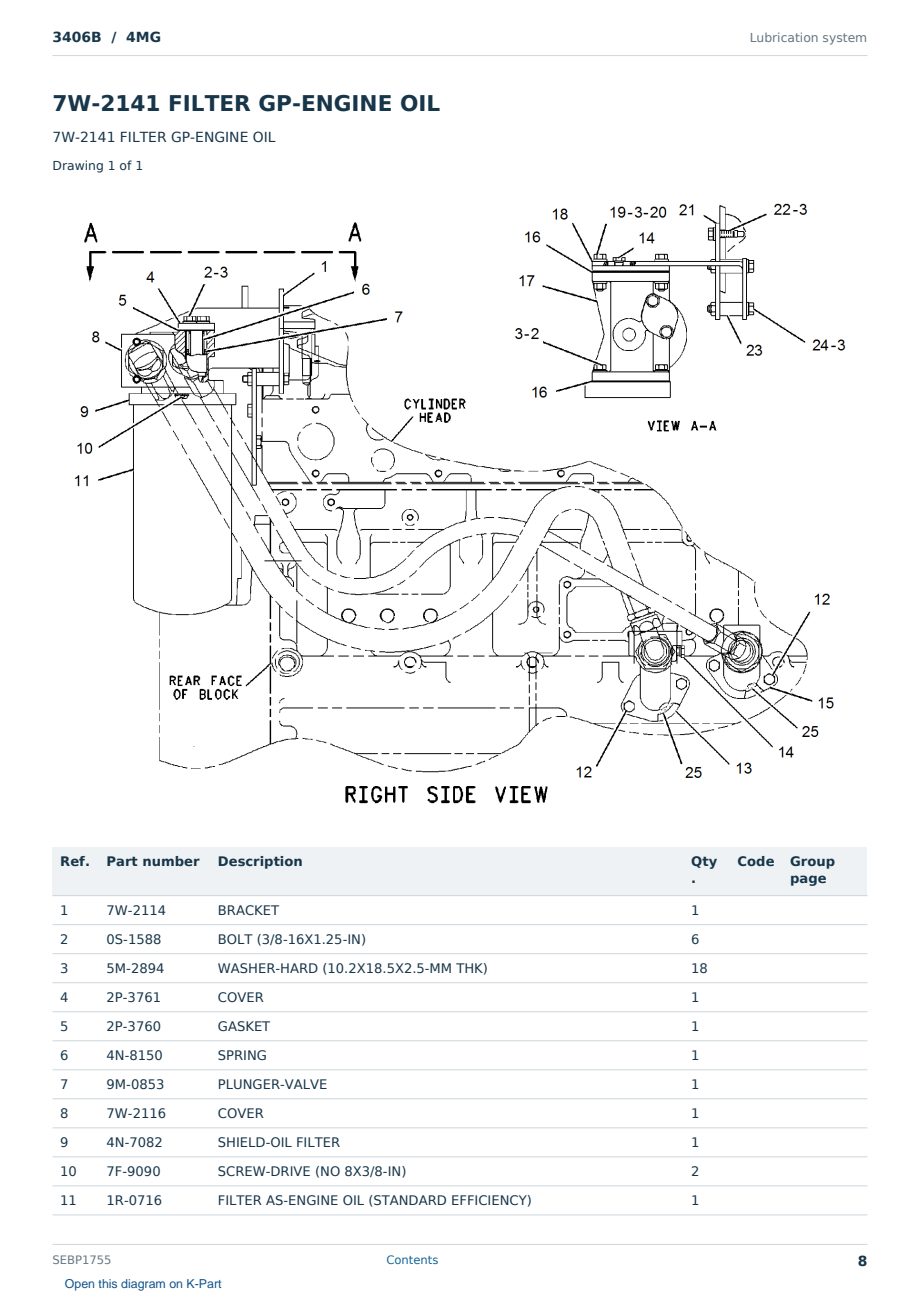 Caterpillar 3406B S/N 4MG Partsbook SEBP1755 (English) - sample page 8 of 10 Caterpillar 3406B S/N 4MG Partsbook SEBP1755 (English) - sample page 8 of 10