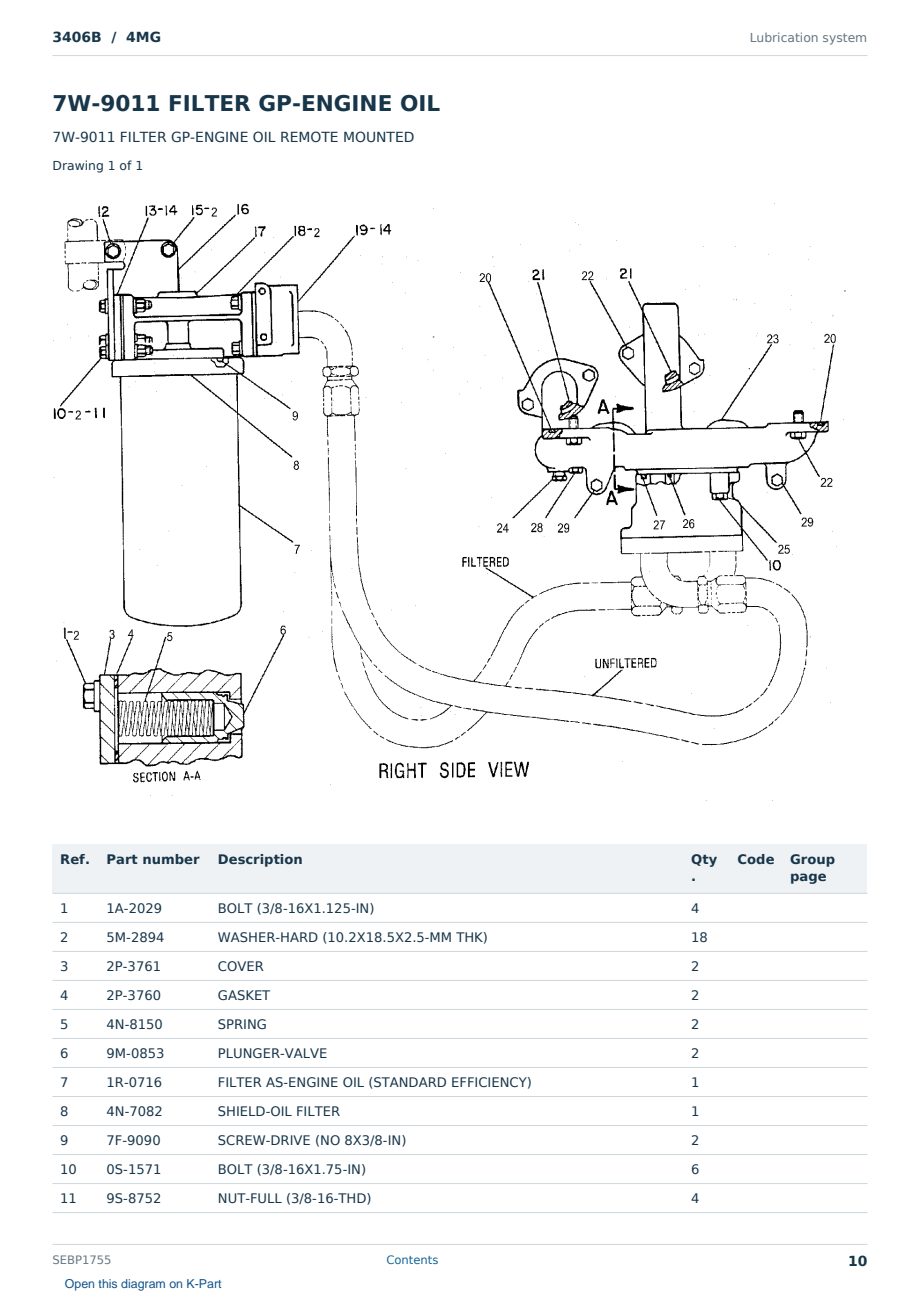 Caterpillar 3406B S/N 4MG Partsbook SEBP1755 (English) - sample page 10 of 10 Caterpillar 3406B S/N 4MG Partsbook SEBP1755 (English) - sample page 10 of 10