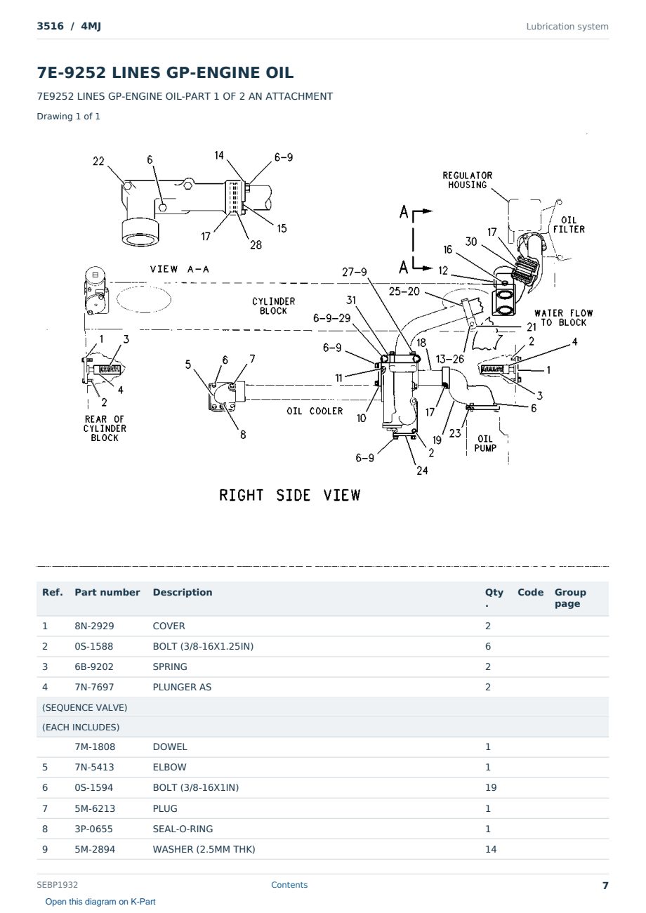 Caterpillar 3516 S/N 4MJ Partsbook SEBP1932 (English) - sample page 7 of 10 Caterpillar 3516 S/N 4MJ Partsbook SEBP1932 (English) - sample page 7 of 10
