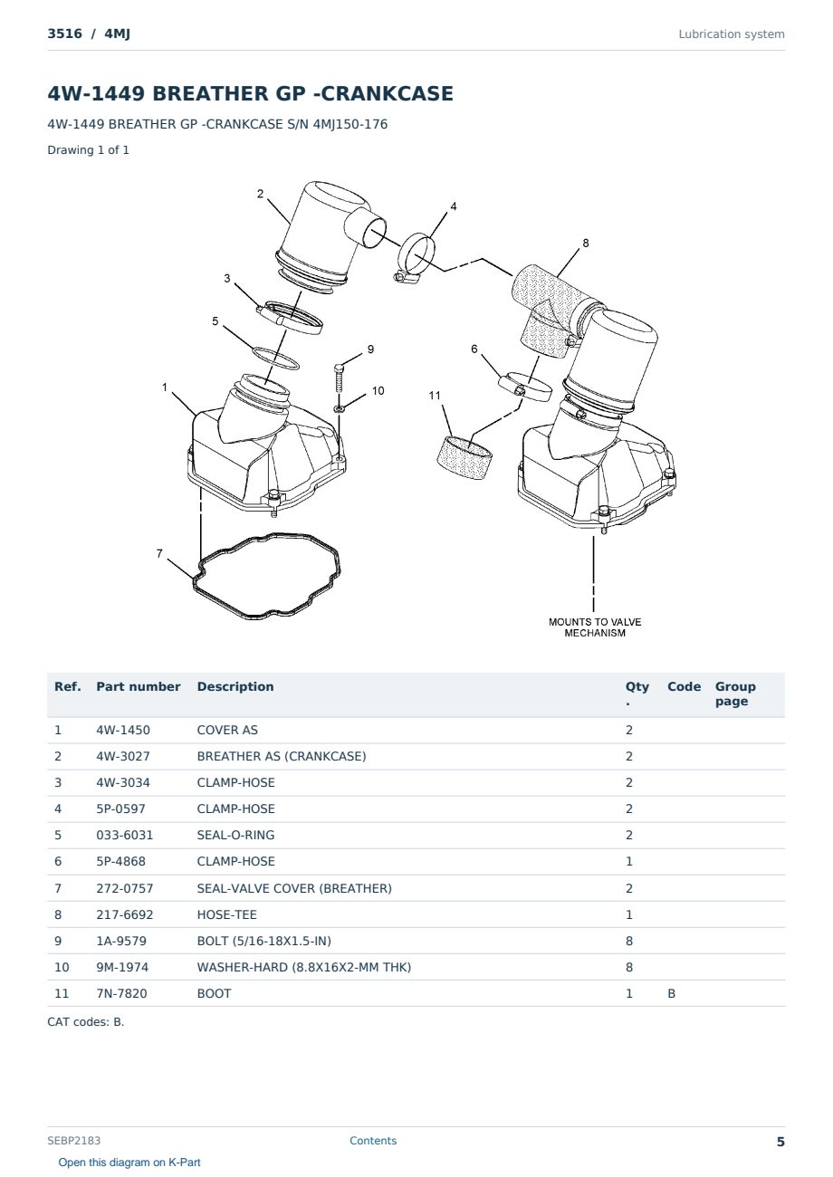 Caterpillar 3516 S/N 4MJ Partsbook SEBP2183 (English) - sample page 5 of 10 Caterpillar 3516 S/N 4MJ Partsbook SEBP2183 (English) - sample page 5 of 10
