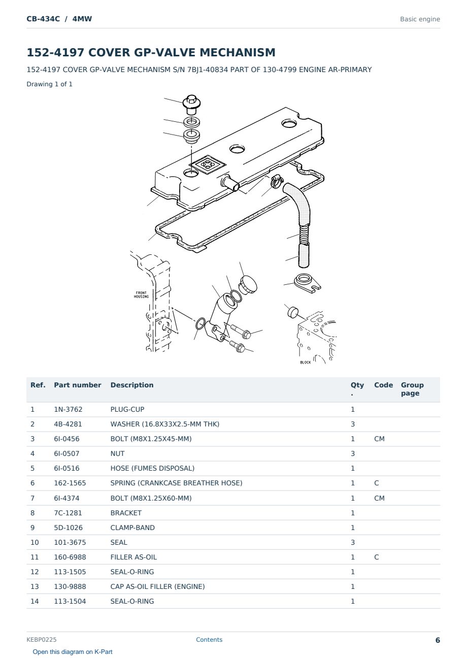 Caterpillar CB-434C S/N 4MW Partsbook KEBP0225 (English) - sample page 6 of 10 Caterpillar CB-434C S/N 4MW Partsbook KEBP0225 (English) - sample page 6 of 10