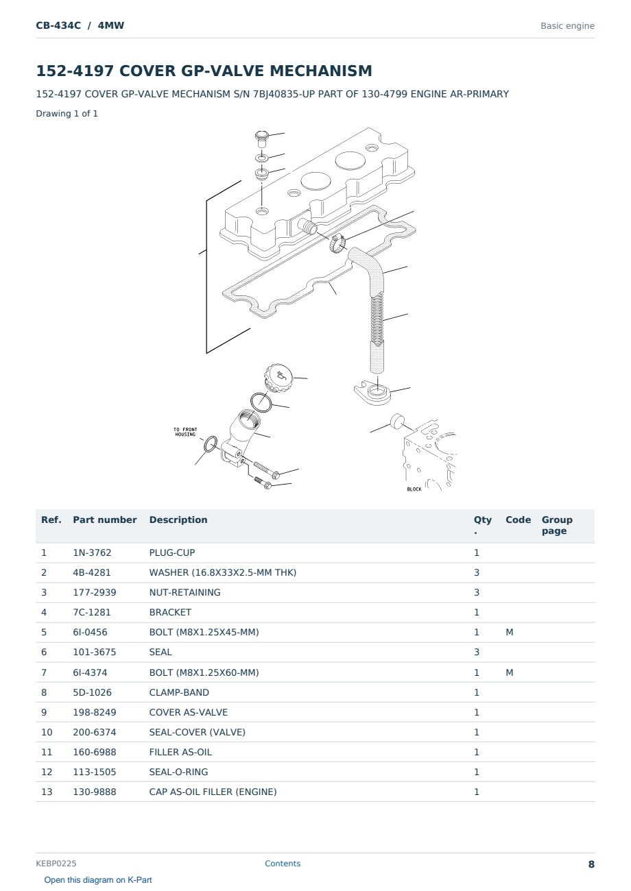 Caterpillar CB-434C S/N 4MW Partsbook KEBP0225 (English) - sample page 8 of 10 Caterpillar CB-434C S/N 4MW Partsbook KEBP0225 (English) - sample page 8 of 10