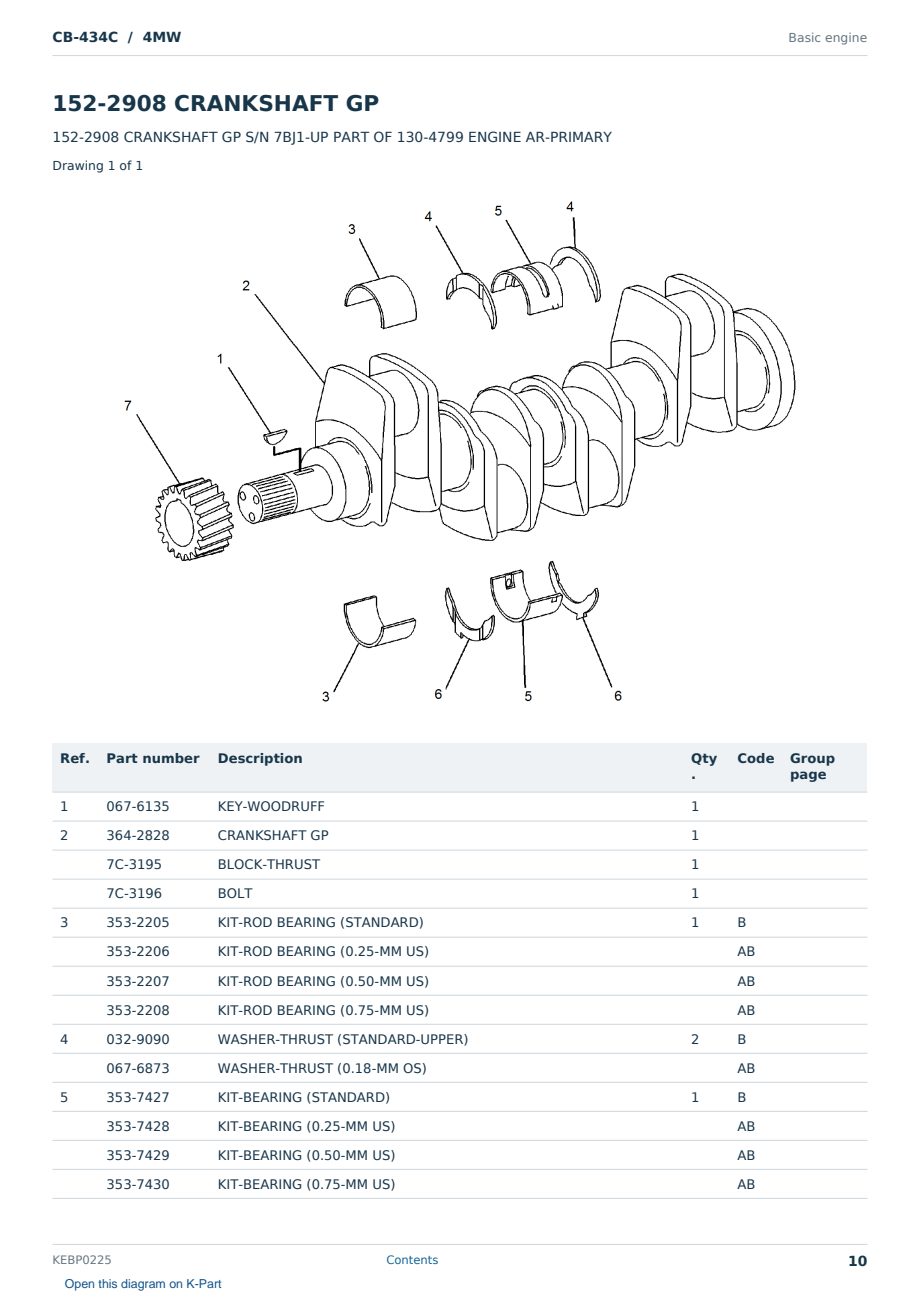 Caterpillar CB-434C S/N 4MW Partsbook KEBP0225 (English) - sample page 10 of 10 Caterpillar CB-434C S/N 4MW Partsbook KEBP0225 (English) - sample page 10 of 10