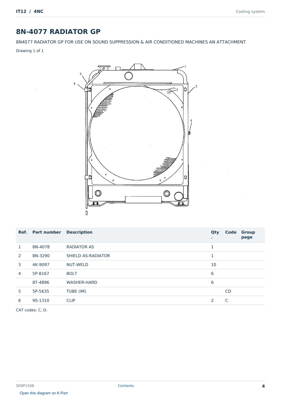 Caterpillar IT12 S/N 4NC Partsbook SEBP1508 (English) - sample page 4 of 10 Caterpillar IT12 S/N 4NC Partsbook SEBP1508 (English) - sample page 4 of 10