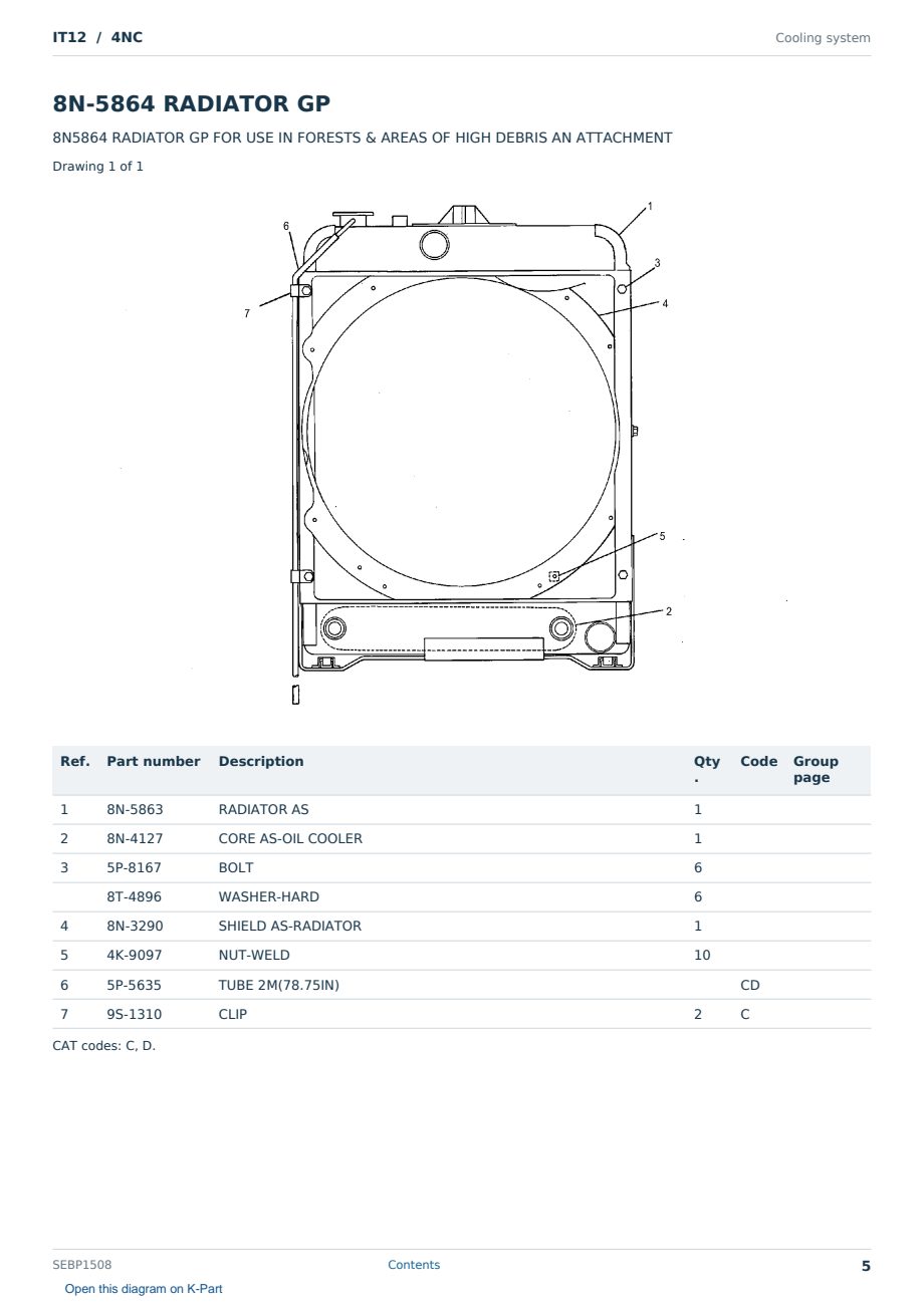 Caterpillar IT12 S/N 4NC Partsbook SEBP1508 (English) - sample page 5 of 10 Caterpillar IT12 S/N 4NC Partsbook SEBP1508 (English) - sample page 5 of 10