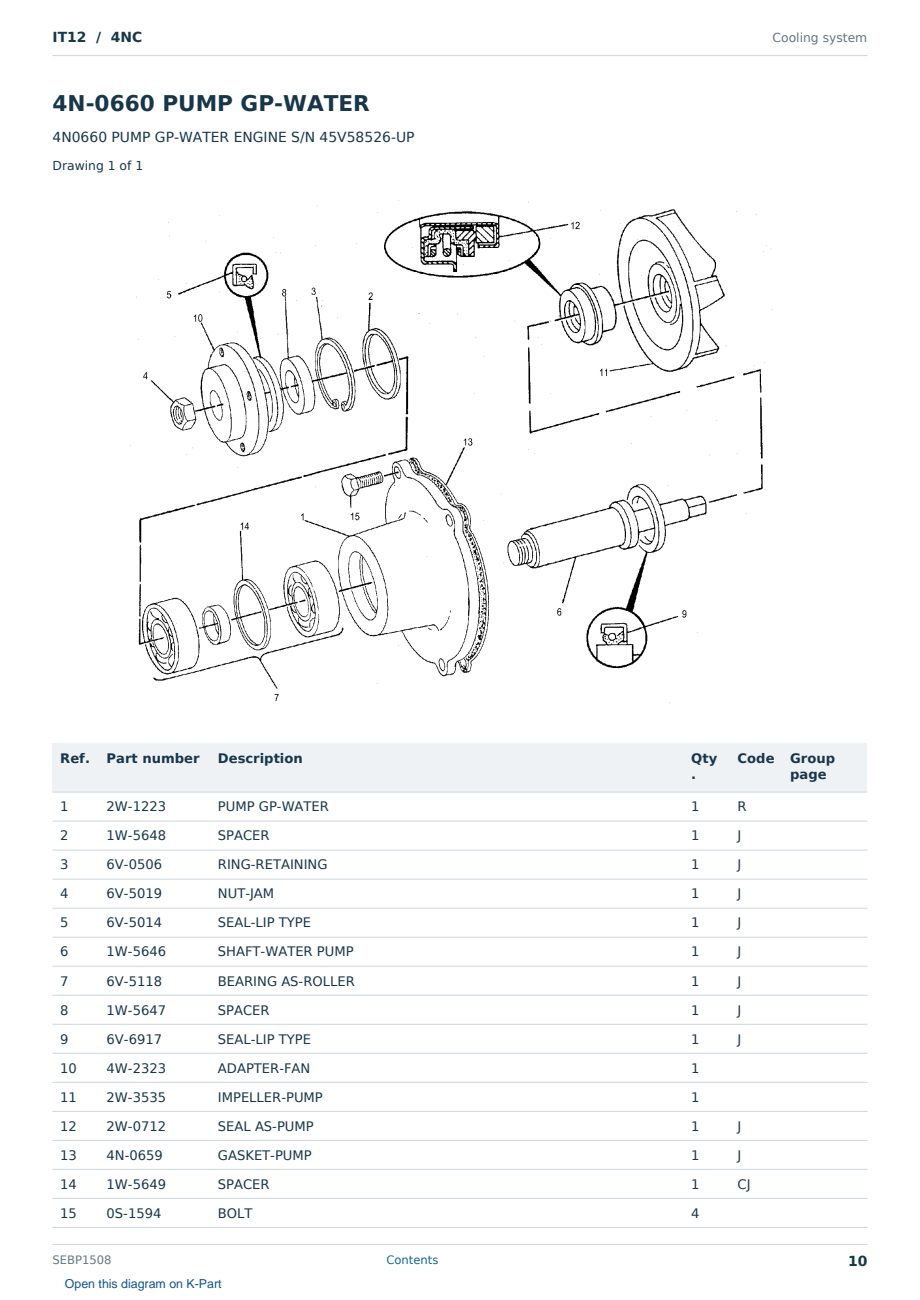 Caterpillar IT12 S/N 4NC Partsbook SEBP1508 (English) - sample page 10 of 10 Caterpillar IT12 S/N 4NC Partsbook SEBP1508 (English) - sample page 10 of 10