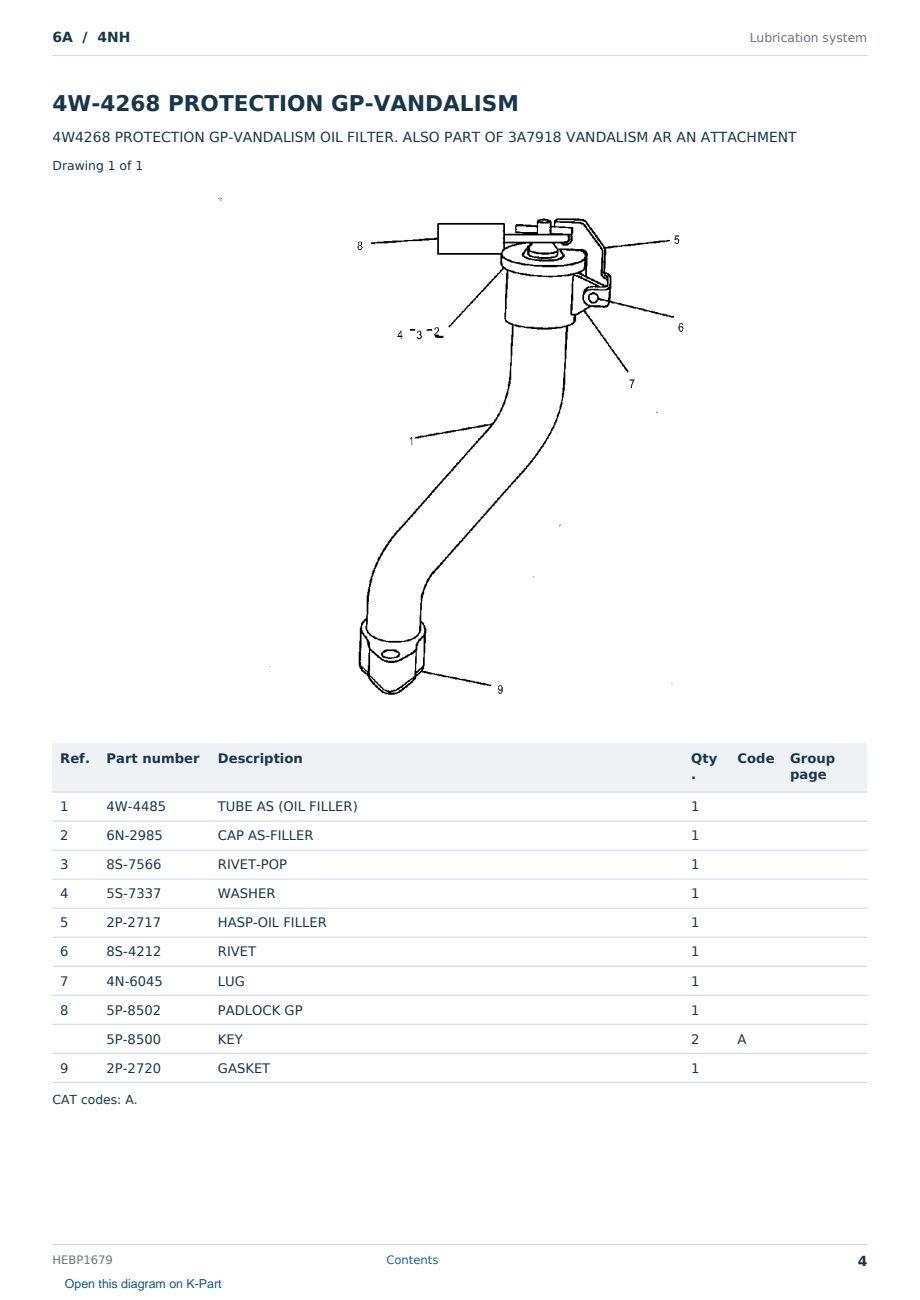 Caterpillar 6A S/N 4NH Partsbook HEBP1679 (English) - sample page 4 of 10 Caterpillar 6A S/N 4NH Partsbook HEBP1679 (English) - sample page 4 of 10