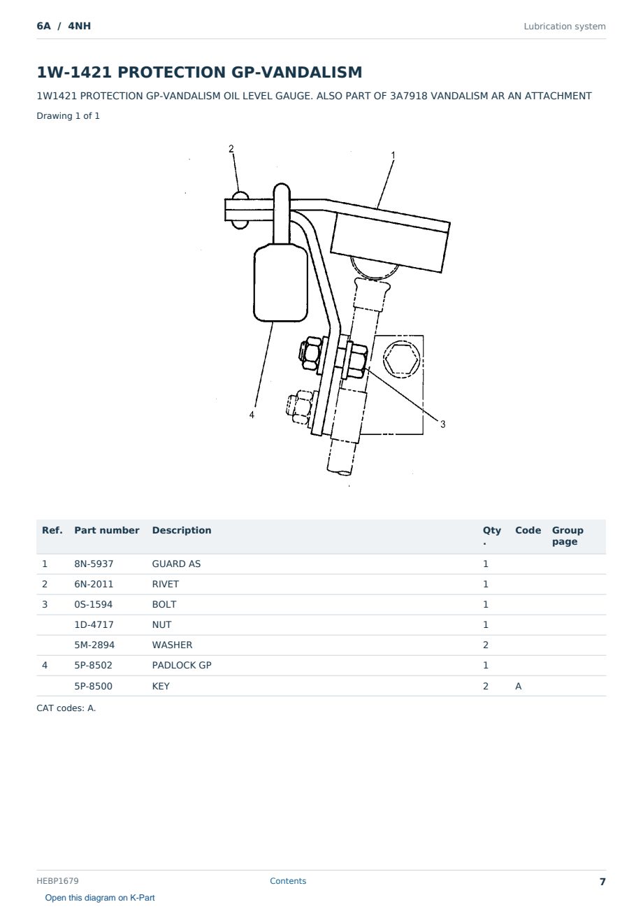 Caterpillar 6A S/N 4NH Partsbook HEBP1679 (English) - sample page 7 of 10 Caterpillar 6A S/N 4NH Partsbook HEBP1679 (English) - sample page 7 of 10