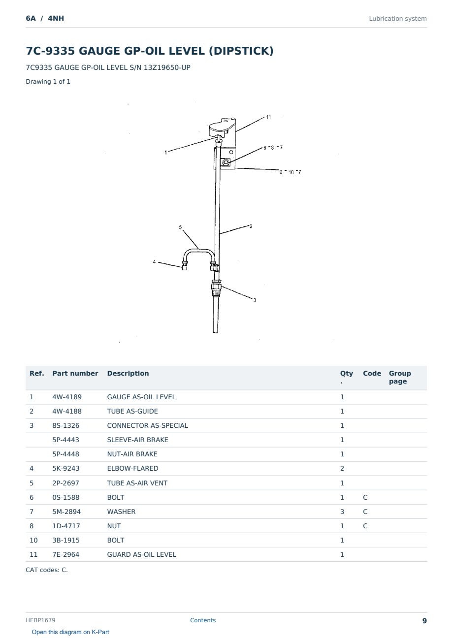 Caterpillar 6A S/N 4NH Partsbook HEBP1679 (English) - sample page 9 of 10 Caterpillar 6A S/N 4NH Partsbook HEBP1679 (English) - sample page 9 of 10