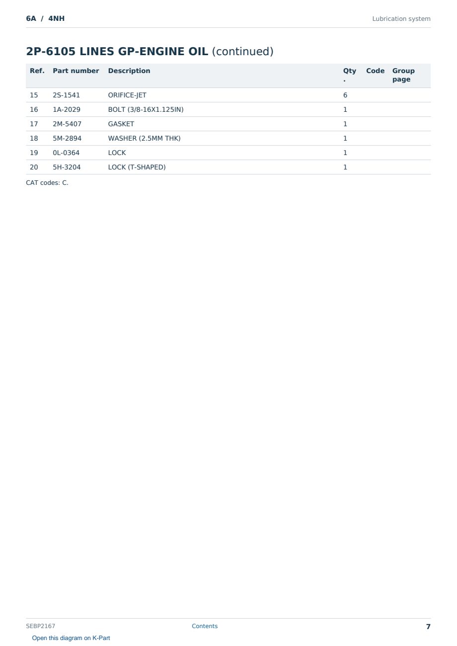 Caterpillar 6A S/N 4NH Partsbook SEBP2167 (English) - sample page 7 of 10 Caterpillar 6A S/N 4NH Partsbook SEBP2167 (English) - sample page 7 of 10