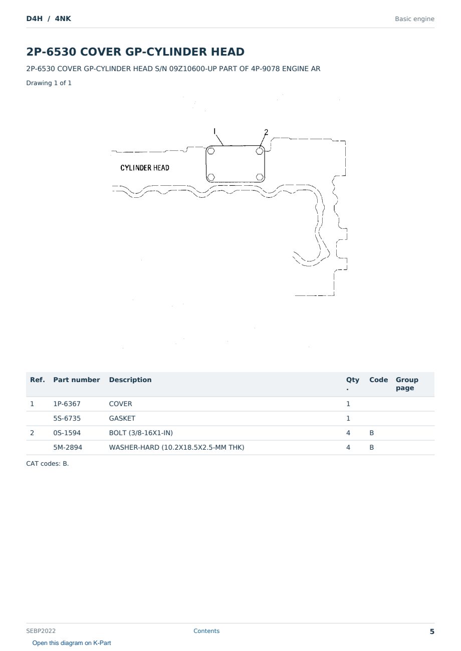 Caterpillar D4H S/N 4NK Partsbook SEBP2022 (English) - sample page 5 of 10 Caterpillar D4H S/N 4NK Partsbook SEBP2022 (English) - sample page 5 of 10