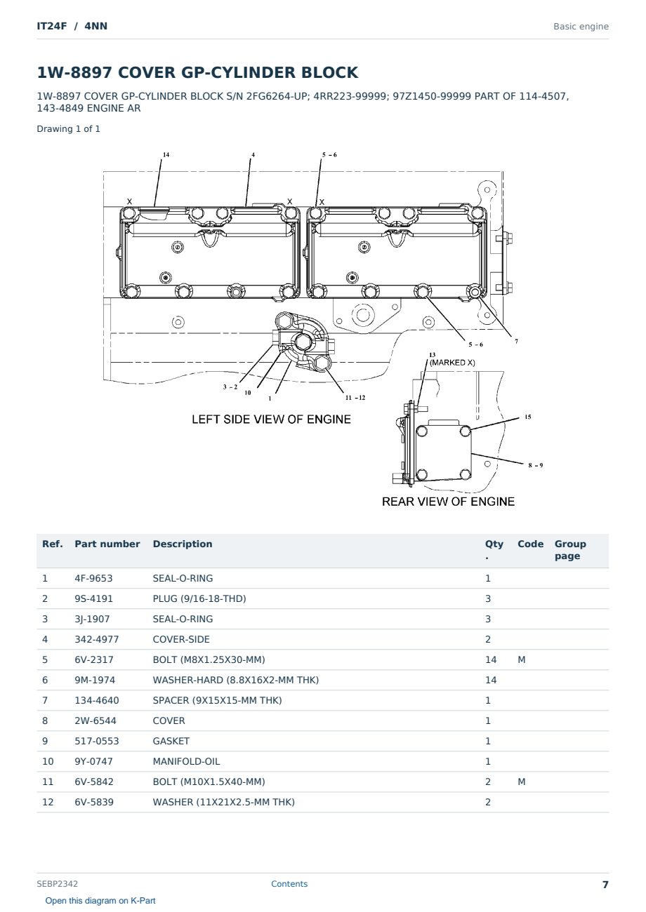 Caterpillar IT24F S/N 4NN Partsbook SEBP2342 (English) - sample page 7 of 10 Caterpillar IT24F S/N 4NN Partsbook SEBP2342 (English) - sample page 7 of 10