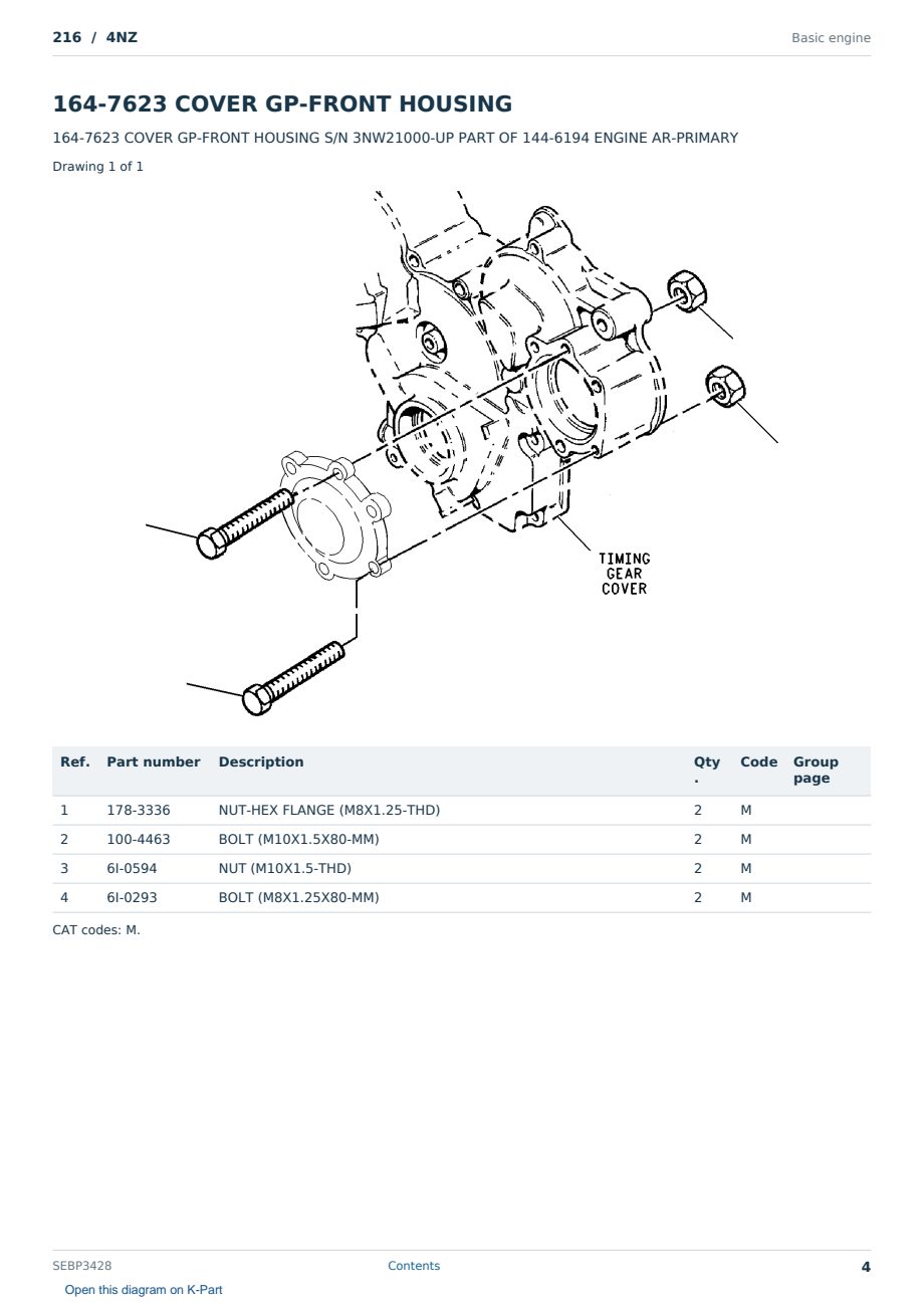 Caterpillar 216 S/N 4NZ Partsbook SEBP3428 (English) - sample page 4 of 10 Caterpillar 216 S/N 4NZ Partsbook SEBP3428 (English) - sample page 4 of 10