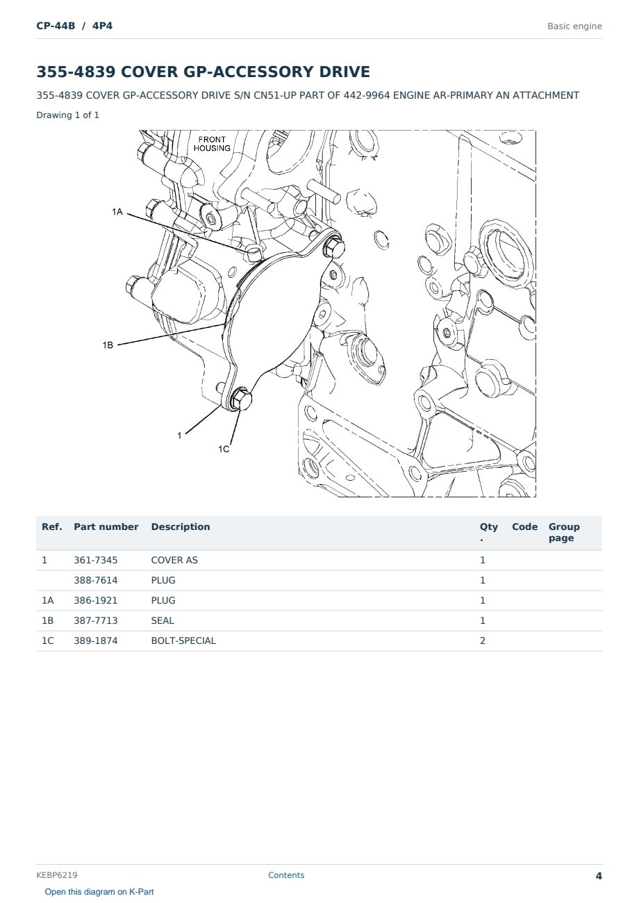 Caterpillar CP-44B S/N 4P4 Partsbook KEBP6219 (English) - sample page 4 of 10 Caterpillar CP-44B S/N 4P4 Partsbook KEBP6219 (English) - sample page 4 of 10