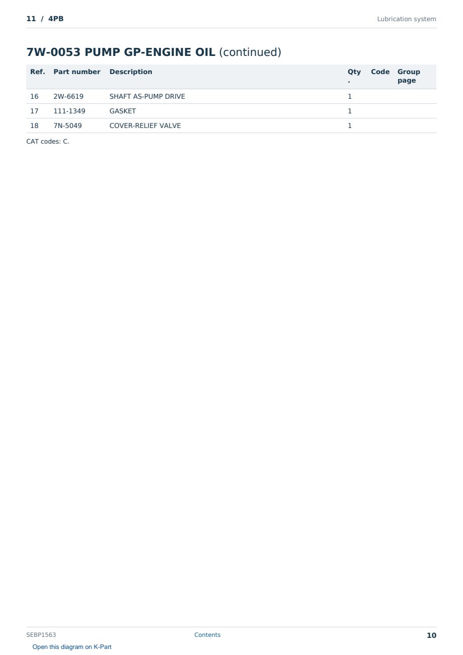 Caterpillar 11 S/N 4PB Partsbook SEBP1563 (English) - sample page 10 of 10 Caterpillar 11 S/N 4PB Partsbook SEBP1563 (English) - sample page 10 of 10