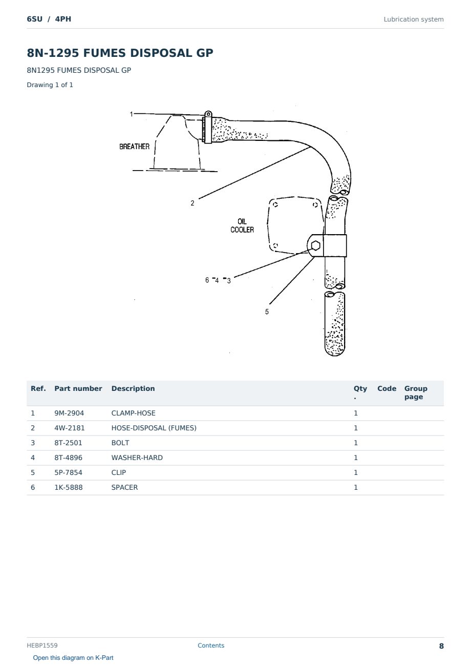 Caterpillar 6SU S/N 4PH Partsbook HEBP1559 (English) - sample page 8 of 10 Caterpillar 6SU S/N 4PH Partsbook HEBP1559 (English) - sample page 8 of 10