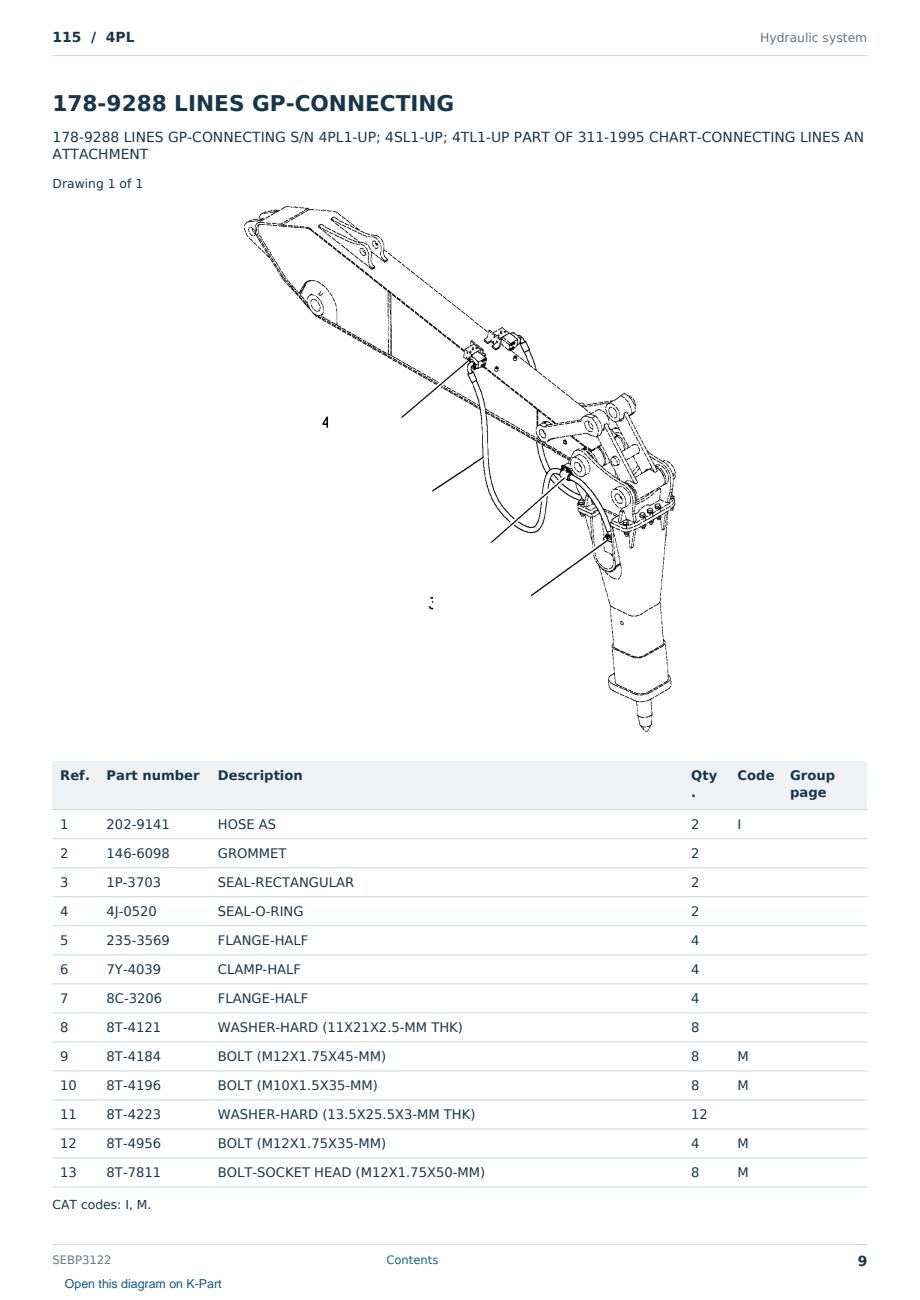 Caterpillar 115 S/N 4PL Partsbook SEBP3122 (English) - sample page 9 of 10 Caterpillar 115 S/N 4PL Partsbook SEBP3122 (English) - sample page 9 of 10