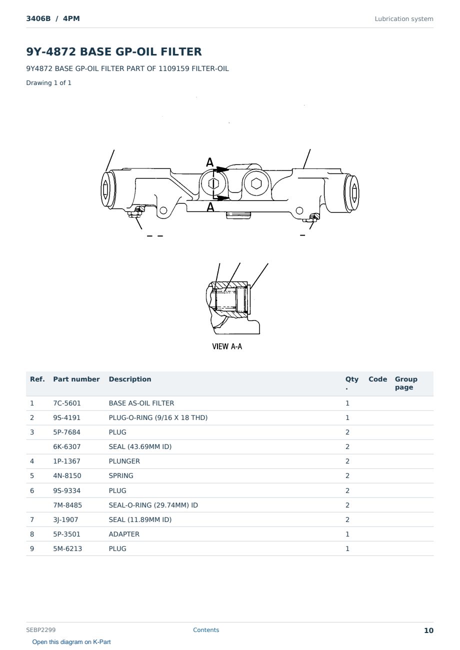 Caterpillar 3406B S/N 4PM Partsbook SEBP2299 (English) - sample page 10 of 10 Caterpillar 3406B S/N 4PM Partsbook SEBP2299 (English) - sample page 10 of 10