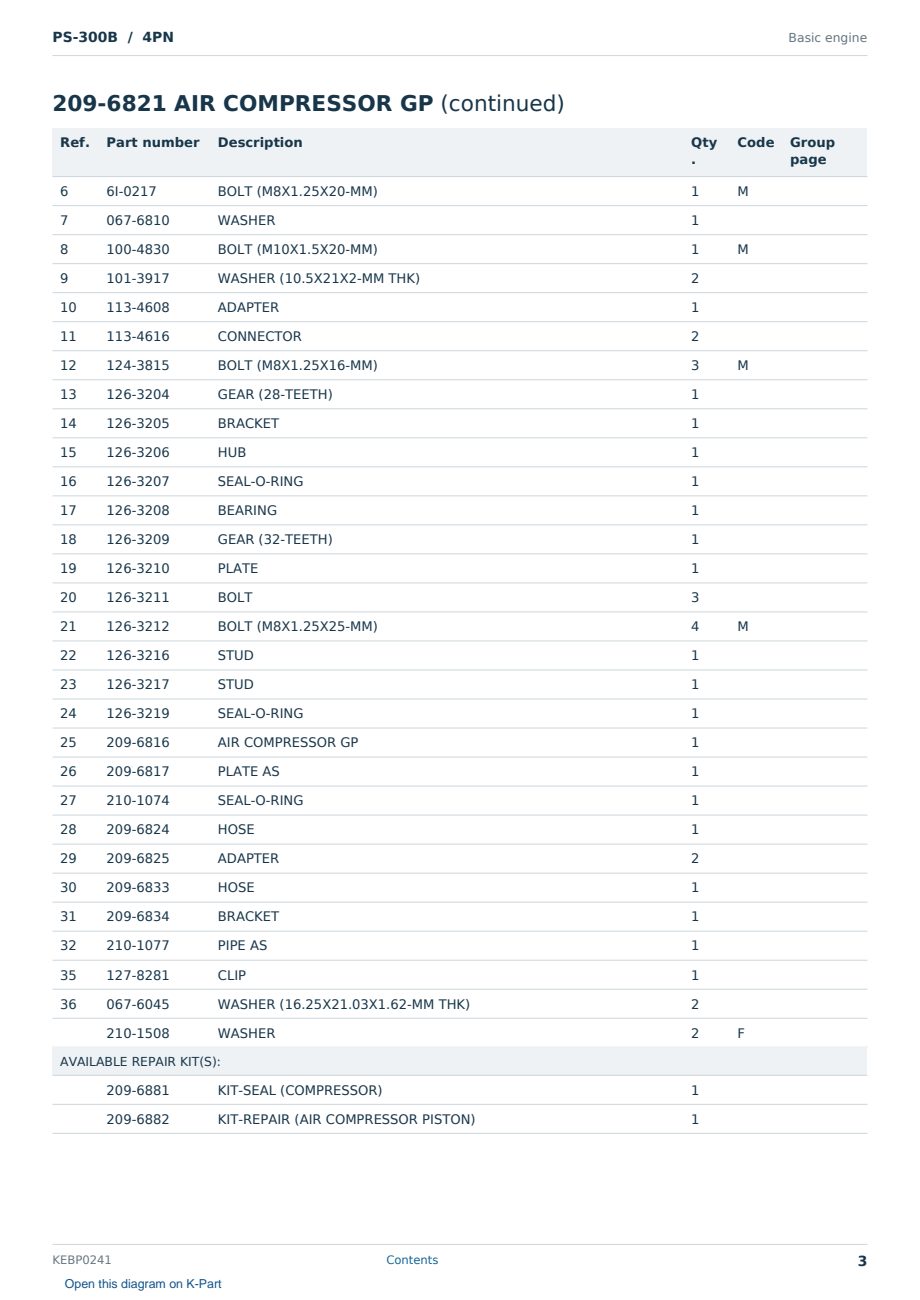 Caterpillar PS-300B S/N 4PN Partsbook KEBP0241 (English) - sample page 3 of 10 Caterpillar PS-300B S/N 4PN Partsbook KEBP0241 (English) - sample page 3 of 10