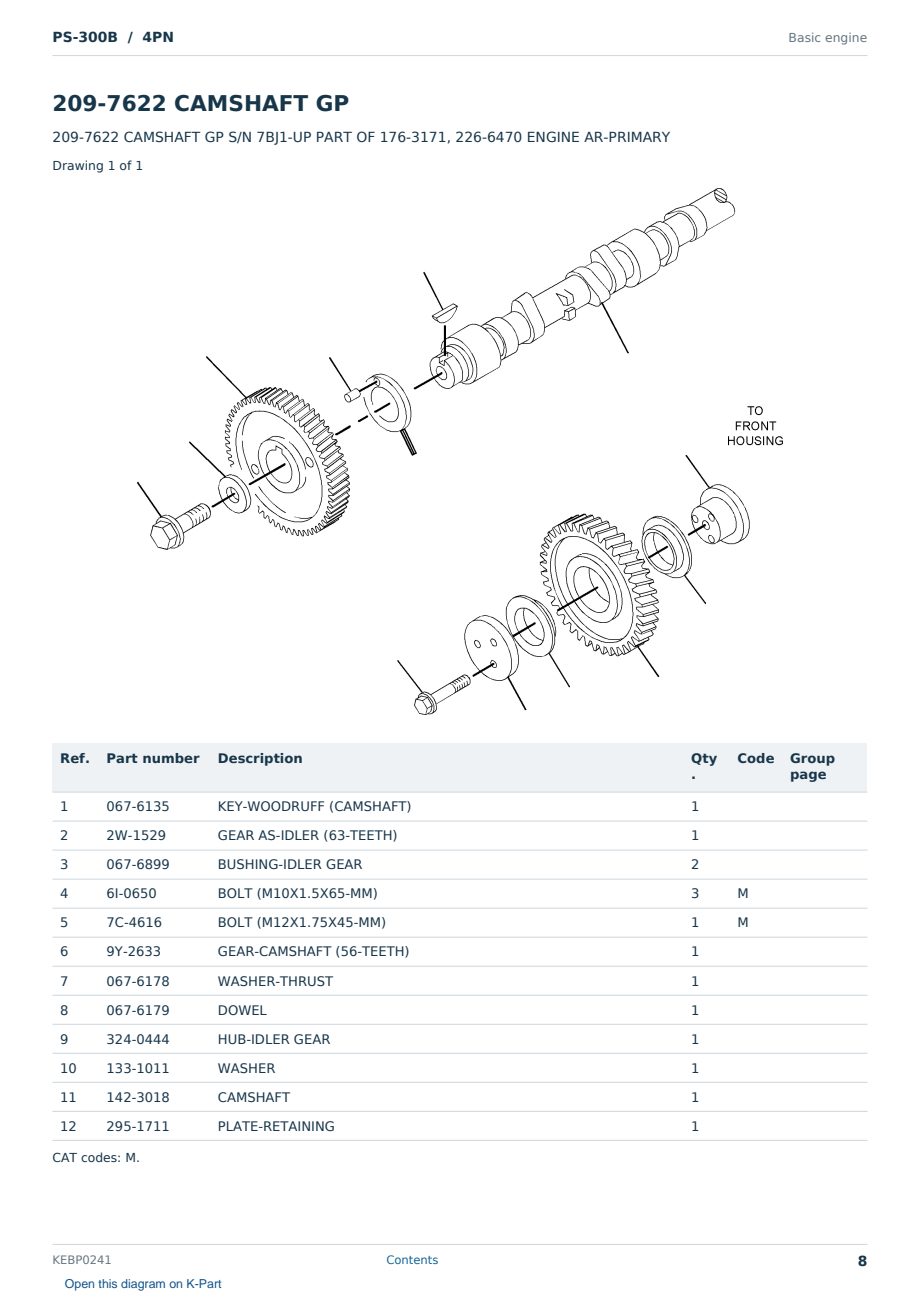 Caterpillar PS-300B S/N 4PN Partsbook KEBP0241 (English) - sample page 8 of 10 Caterpillar PS-300B S/N 4PN Partsbook KEBP0241 (English) - sample page 8 of 10
