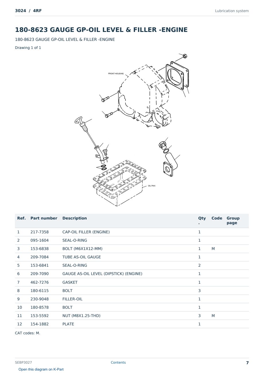 Caterpillar 3024 S/N 4RF Partsbook SEBP3027 (English) - sample page 7 of 10 Caterpillar 3024 S/N 4RF Partsbook SEBP3027 (English) - sample page 7 of 10