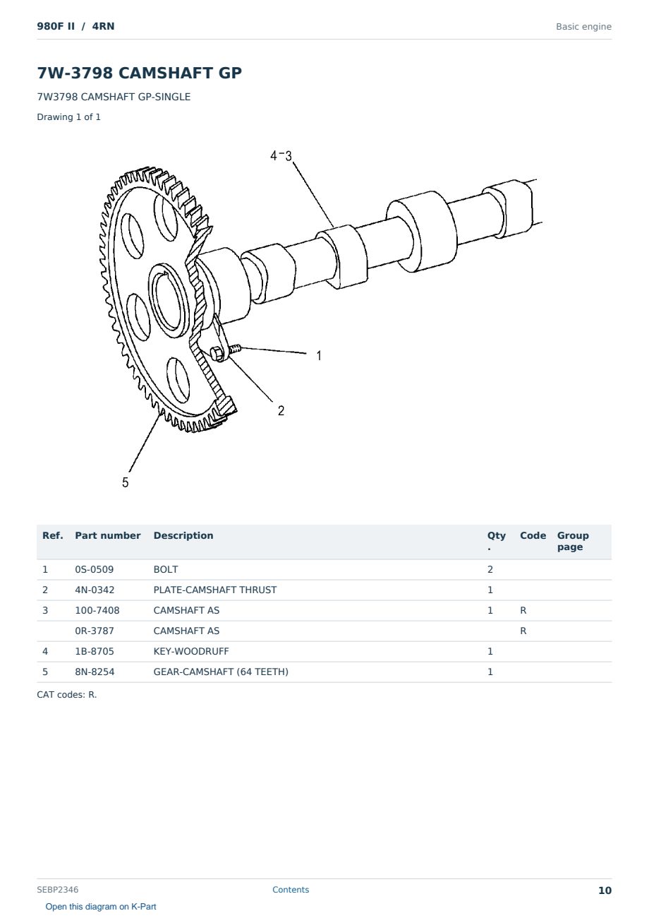 Caterpillar 980F II S/N 4RN Partsbook SEBP2346 (English) - sample page 10 of 10 Caterpillar 980F II S/N 4RN Partsbook SEBP2346 (English) - sample page 10 of 10