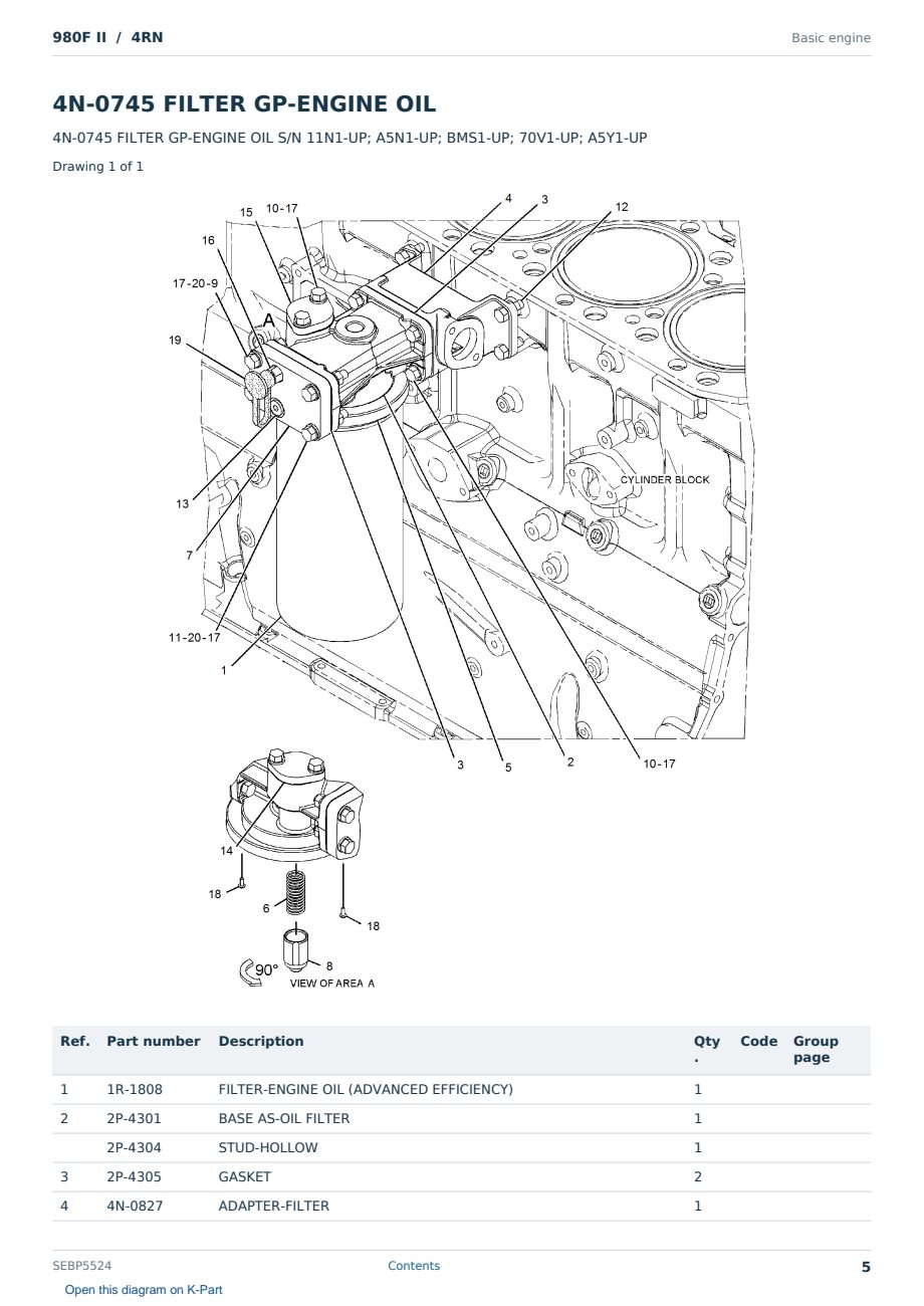 Caterpillar 980F II S/N 4RN Partsbook SEBP5524 (English) - sample page 5 of 10 Caterpillar 980F II S/N 4RN Partsbook SEBP5524 (English) - sample page 5 of 10