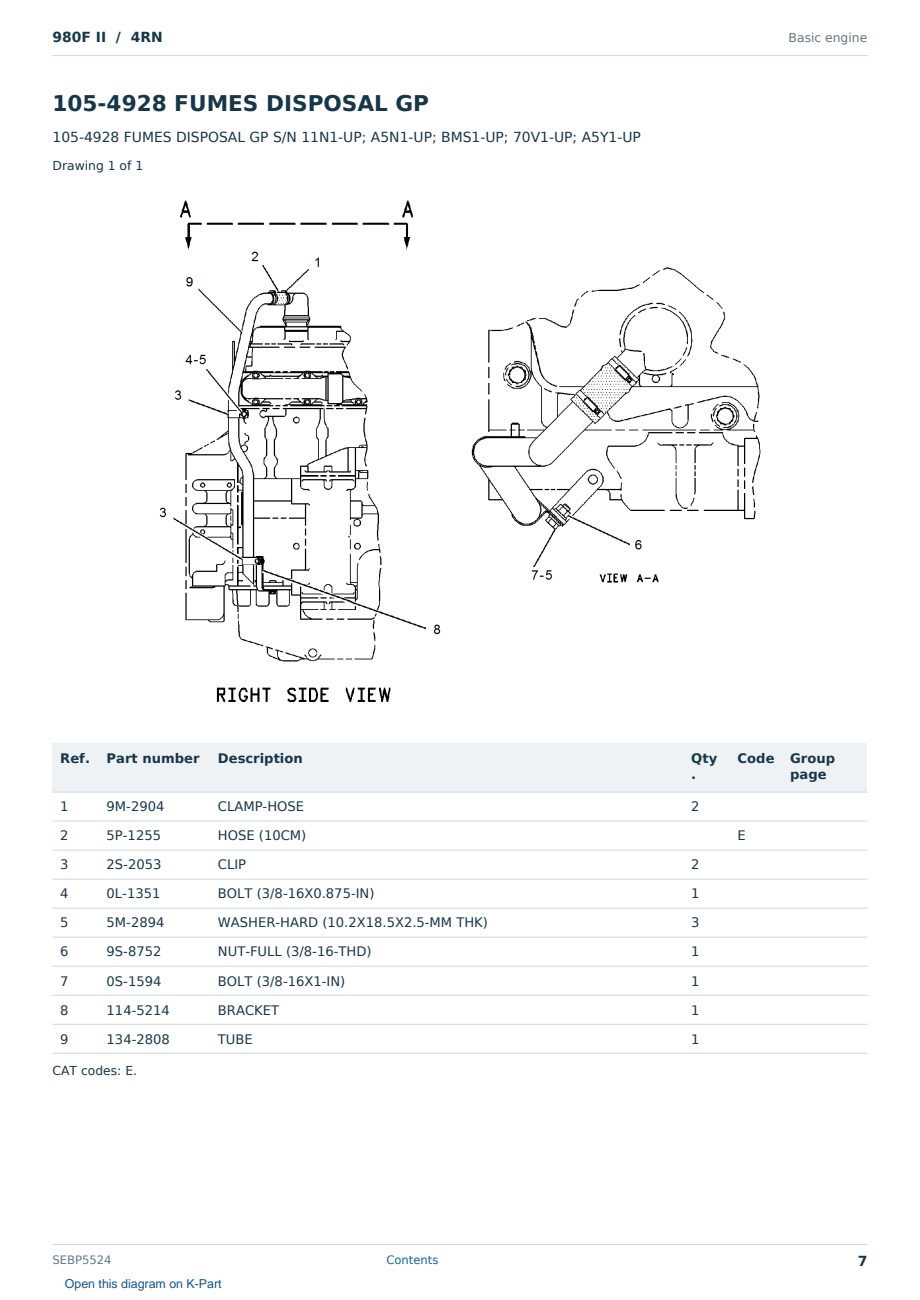Caterpillar 980F II S/N 4RN Partsbook SEBP5524 (English) - sample page 7 of 10 Caterpillar 980F II S/N 4RN Partsbook SEBP5524 (English) - sample page 7 of 10