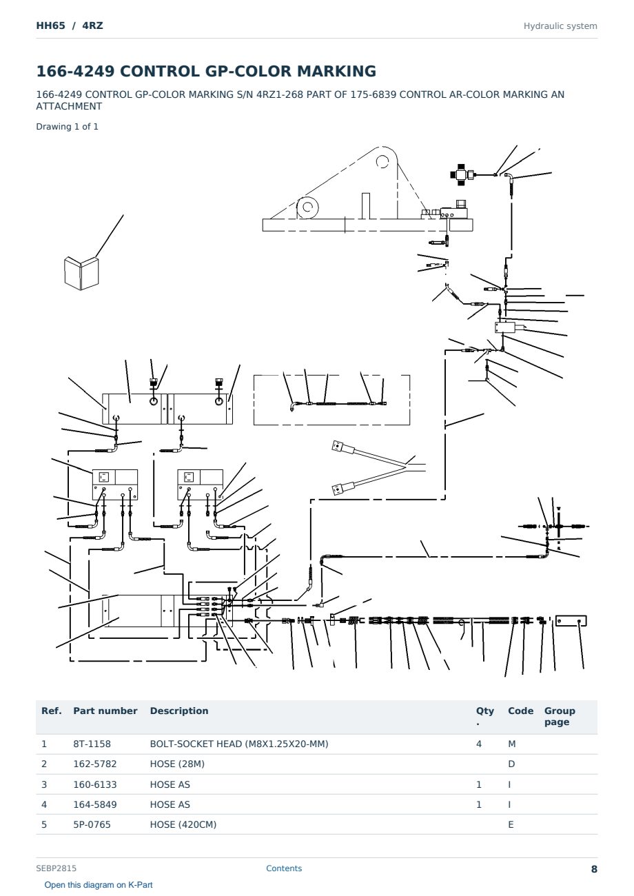 Caterpillar HH65 S/N 4RZ Partsbook SEBP2815 (English) - sample page 8 of 10 Caterpillar HH65 S/N 4RZ Partsbook SEBP2815 (English) - sample page 8 of 10