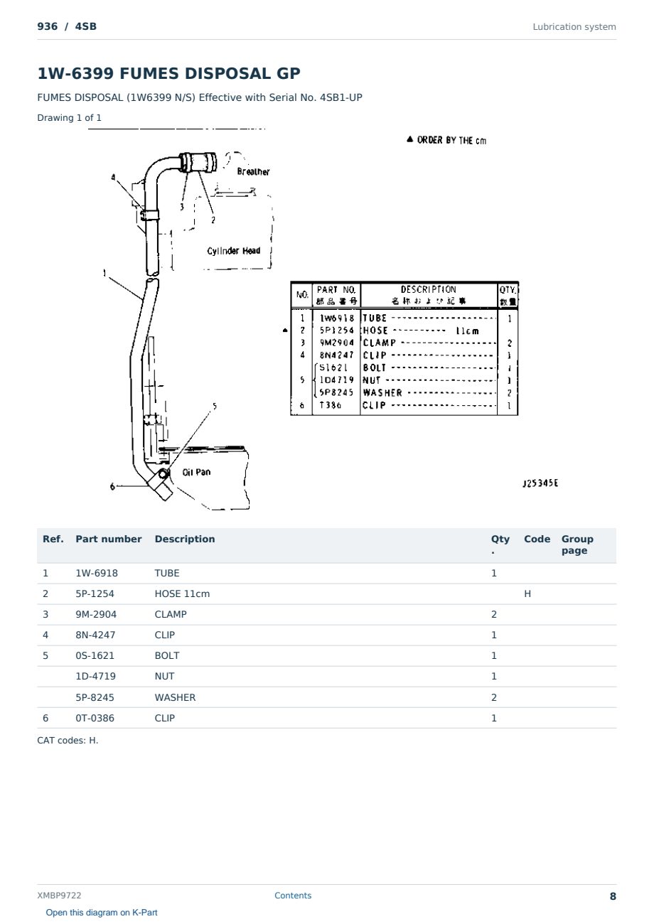 Caterpillar 936 S/N 4SB Partsbook XMBP9722 (English) - sample page 8 of 10 Caterpillar 936 S/N 4SB Partsbook XMBP9722 (English) - sample page 8 of 10